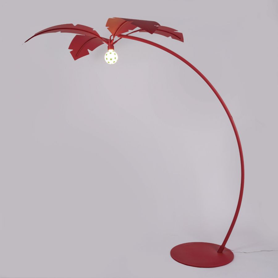 Lampa podłogowa łukowa LA PALMA czerwony