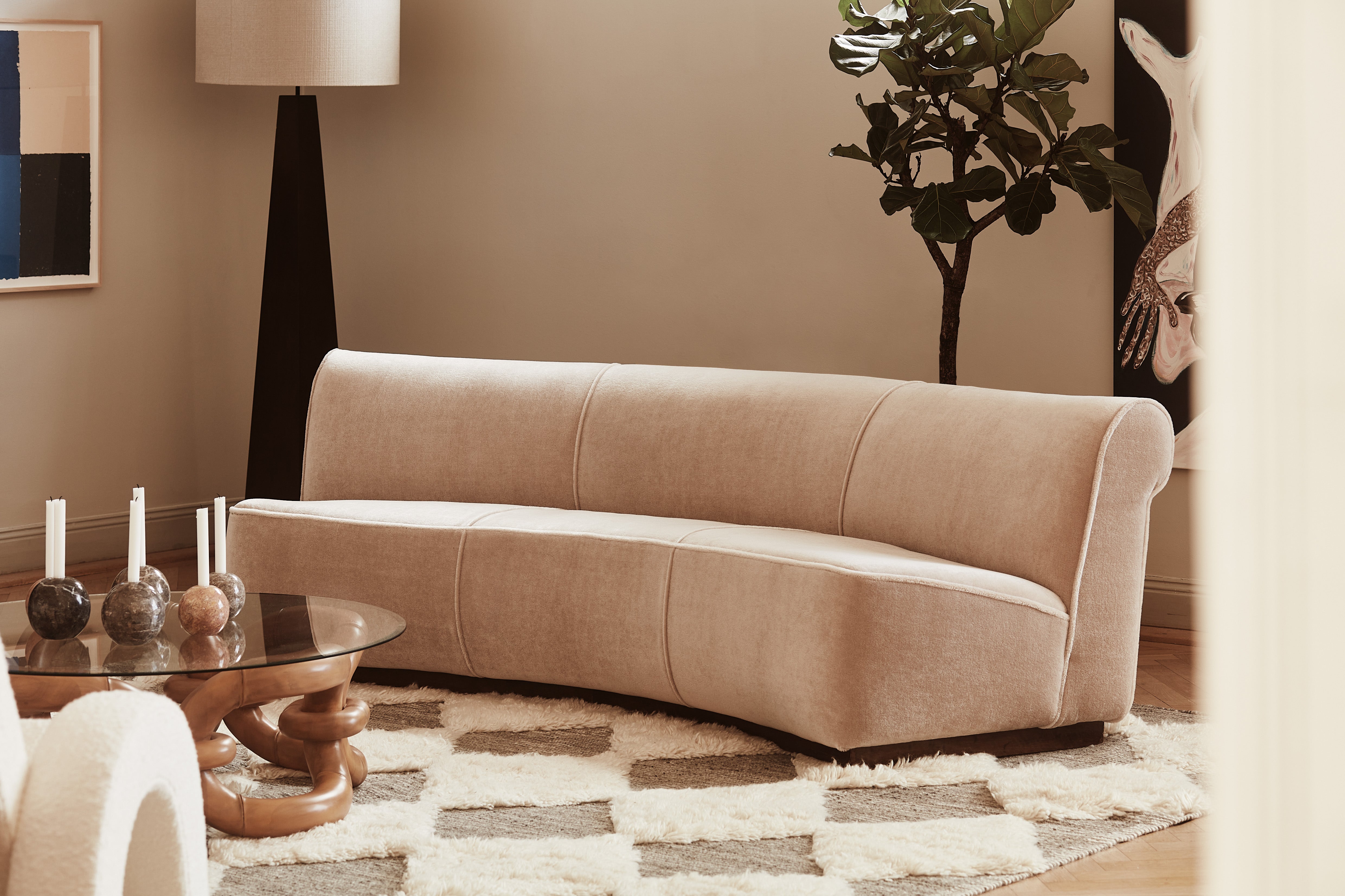 Sofa PARIS beżowy welur