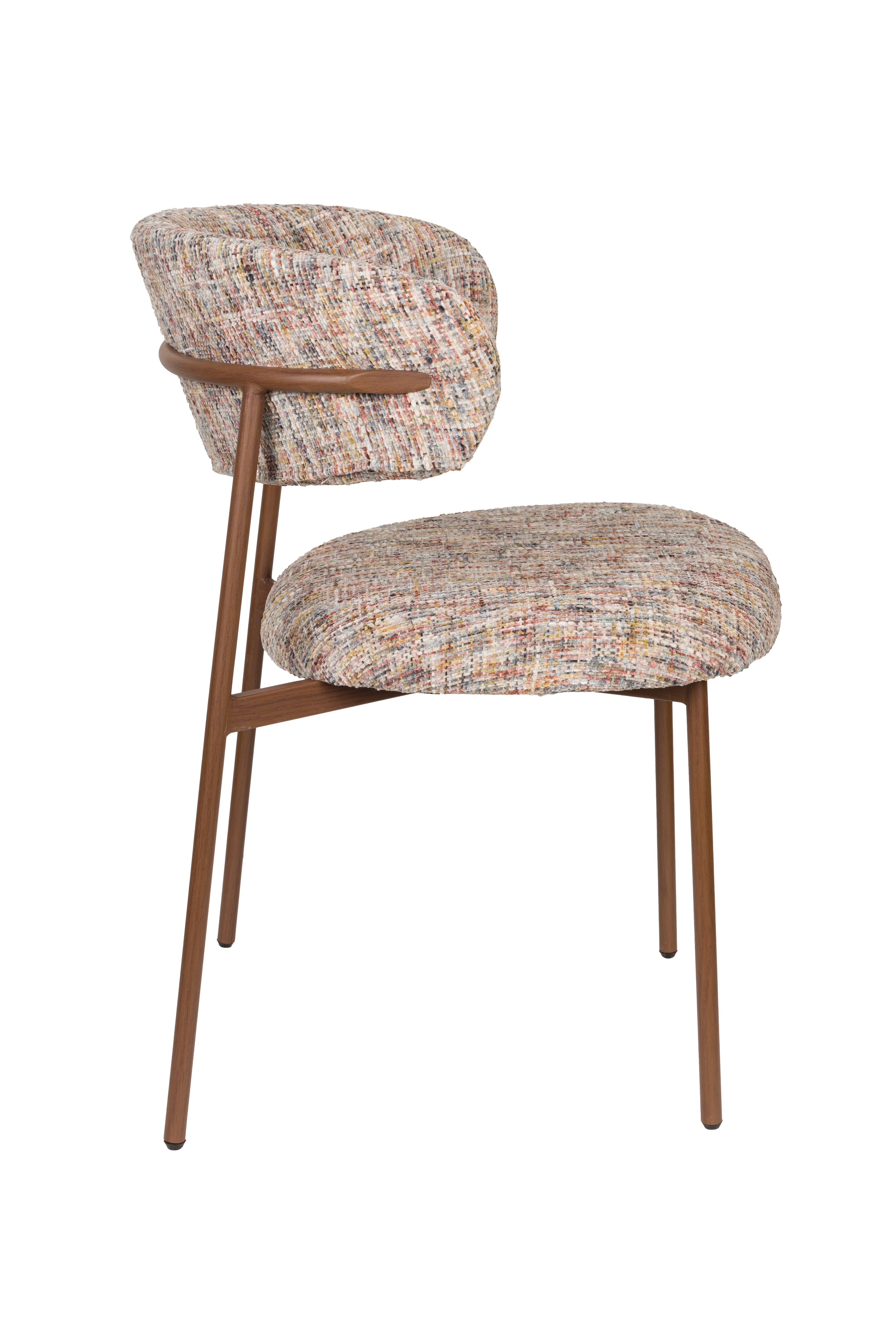 Stuhl CLAES beige Melange mit braunem Gestell