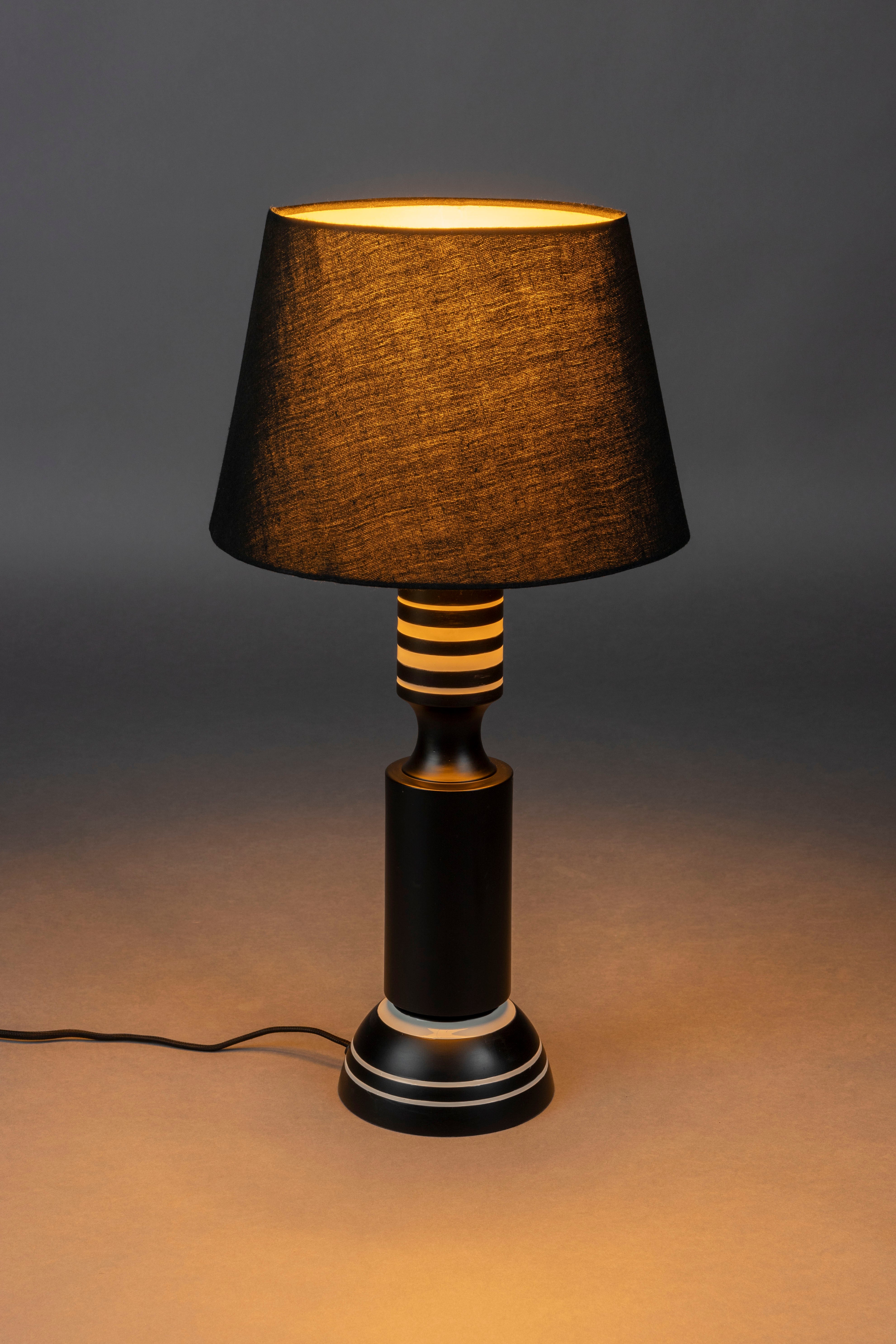 Lampa stołowa VIRGIL czarny z białym wykończeniem