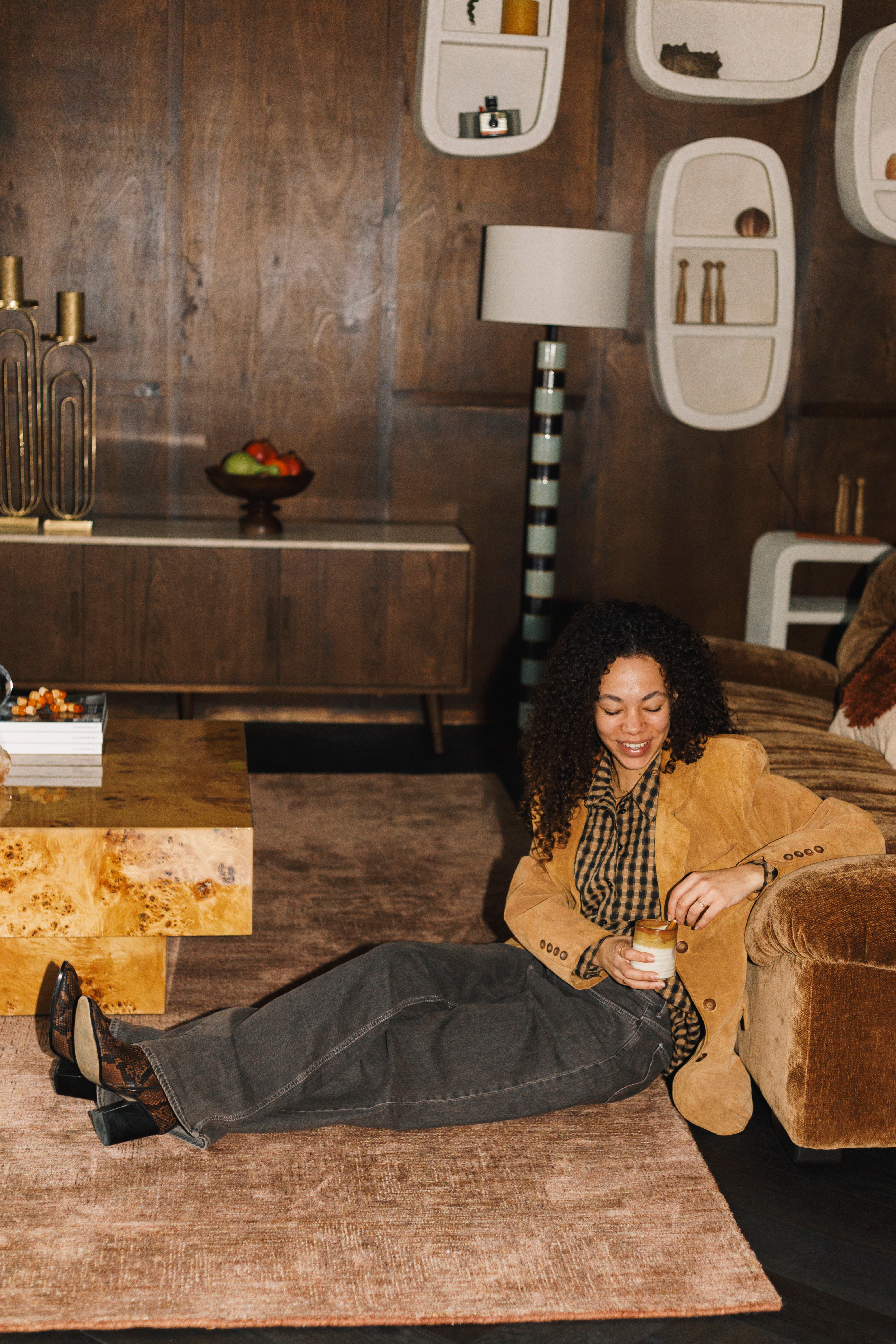 Sofa DOUGLAS koniakowy welur