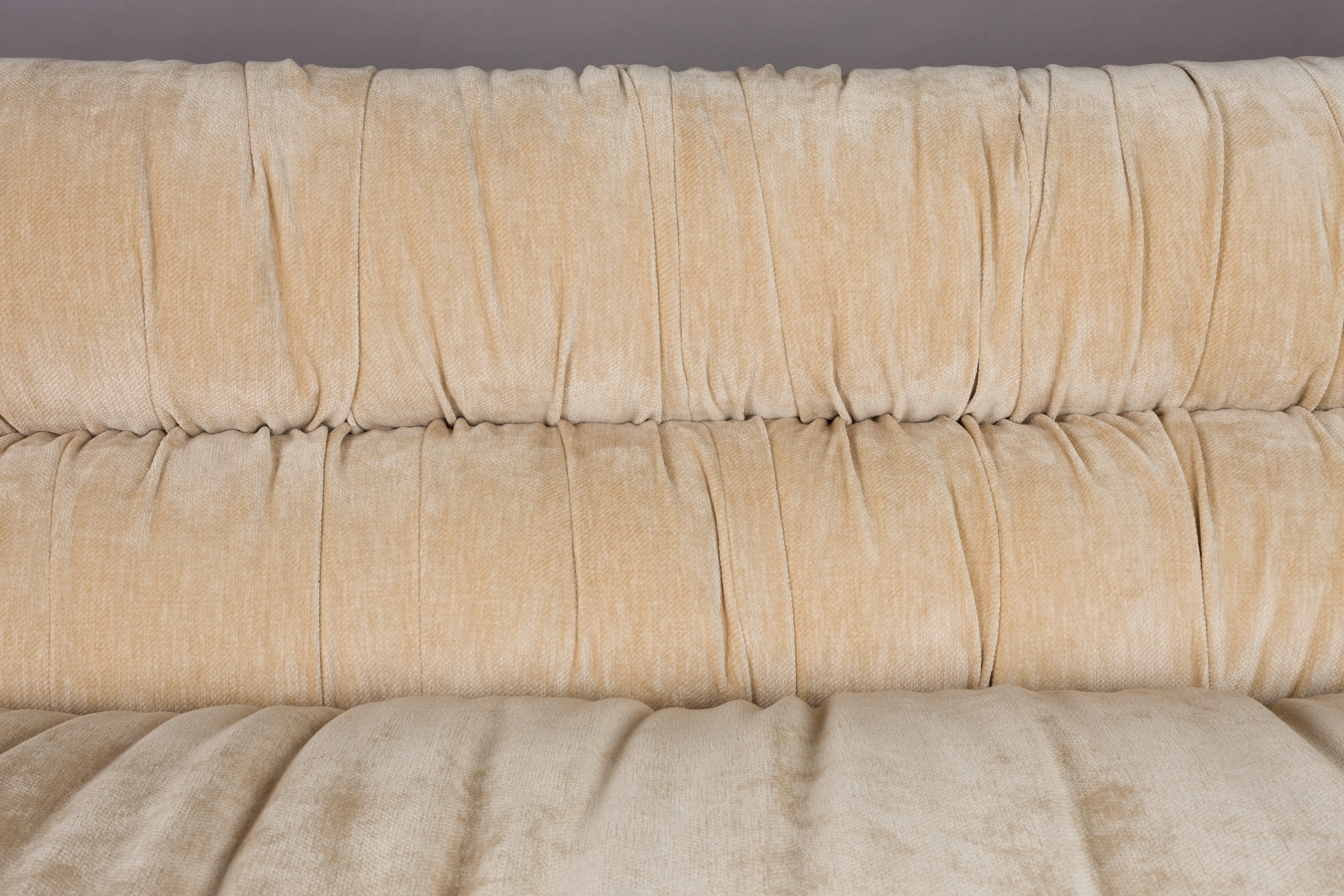 DOUGLAS beige velvet sofa