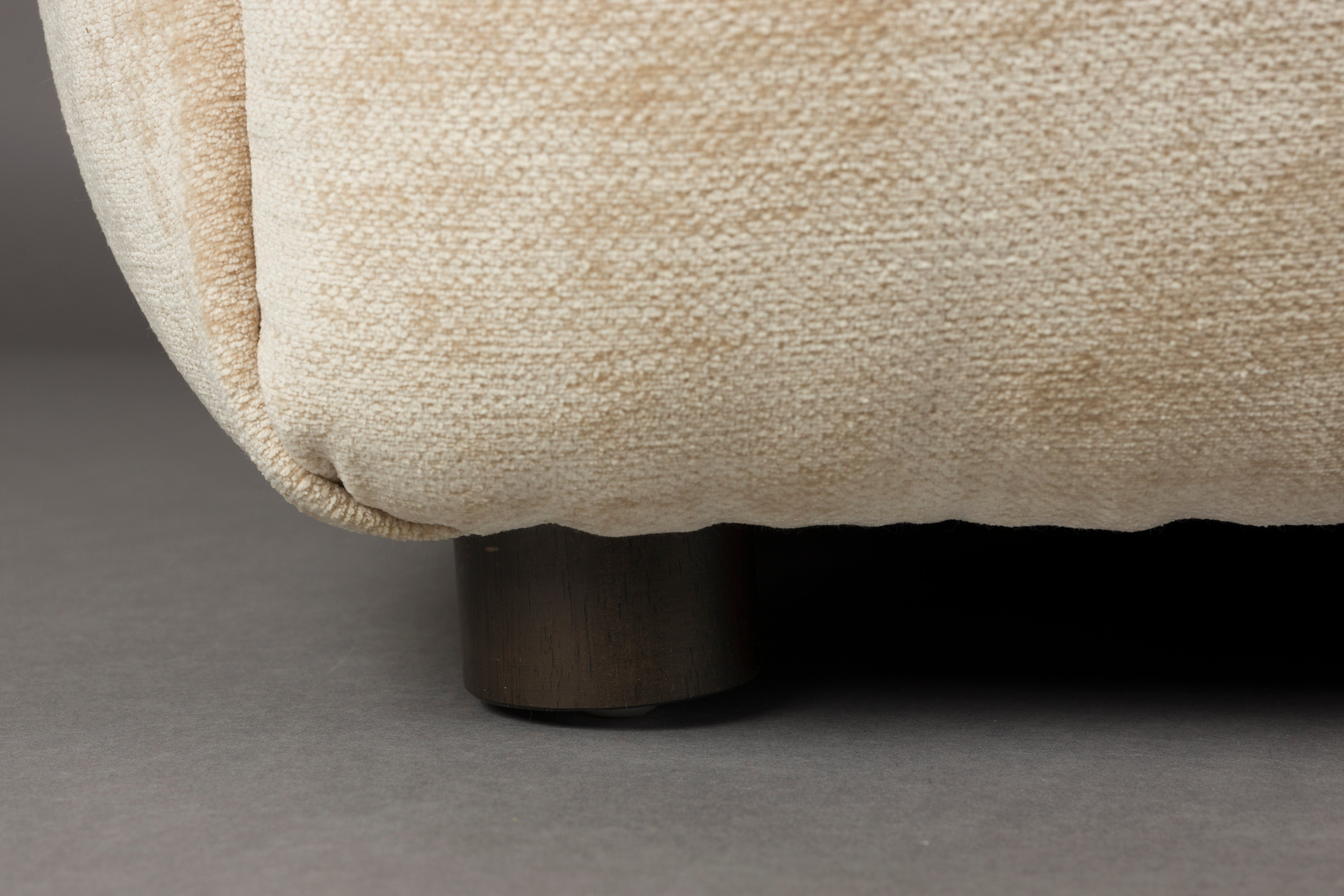 HACKMAN Pouf aus beigem Velours