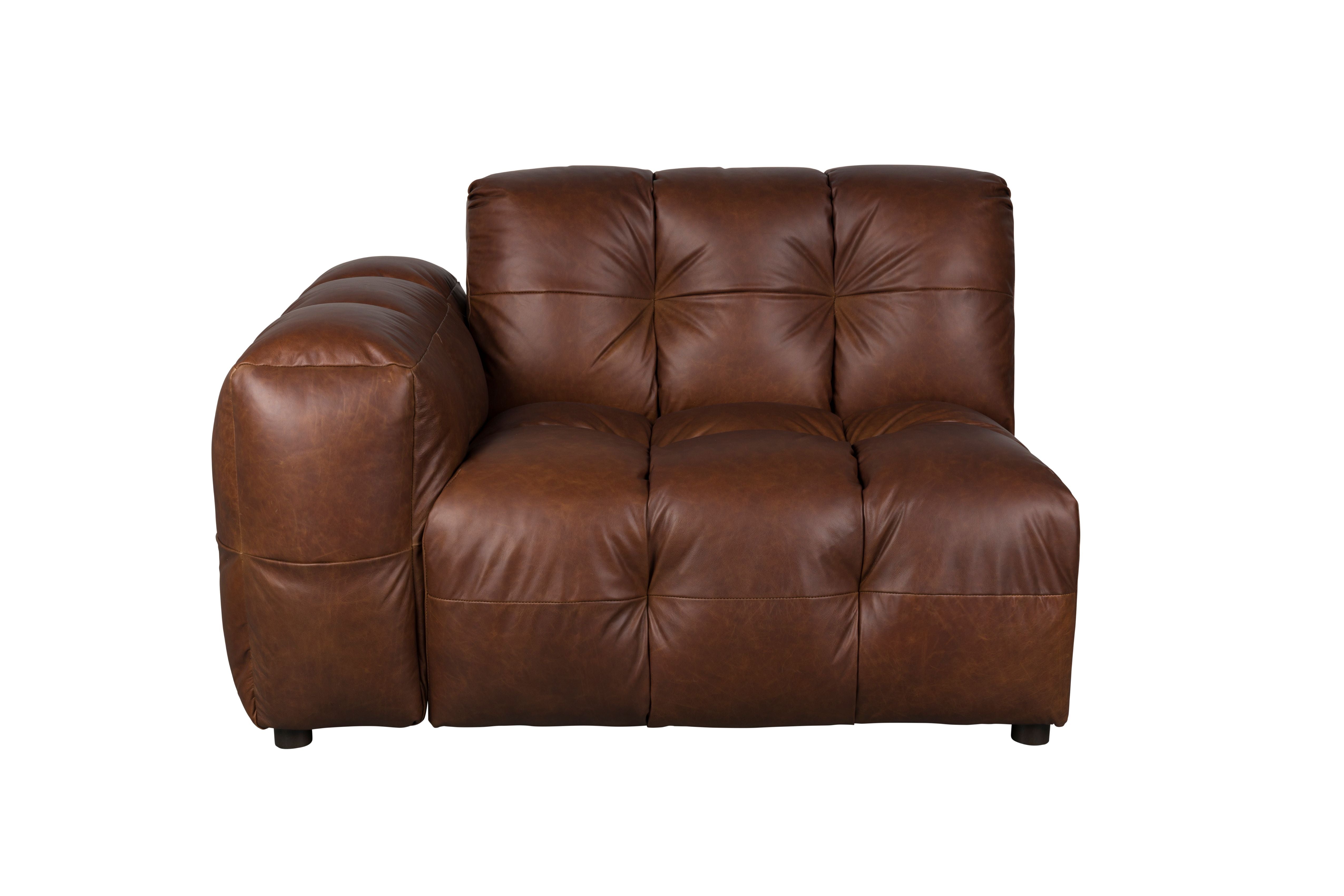 HACKMAN modular sofa - left end element chocolate leather