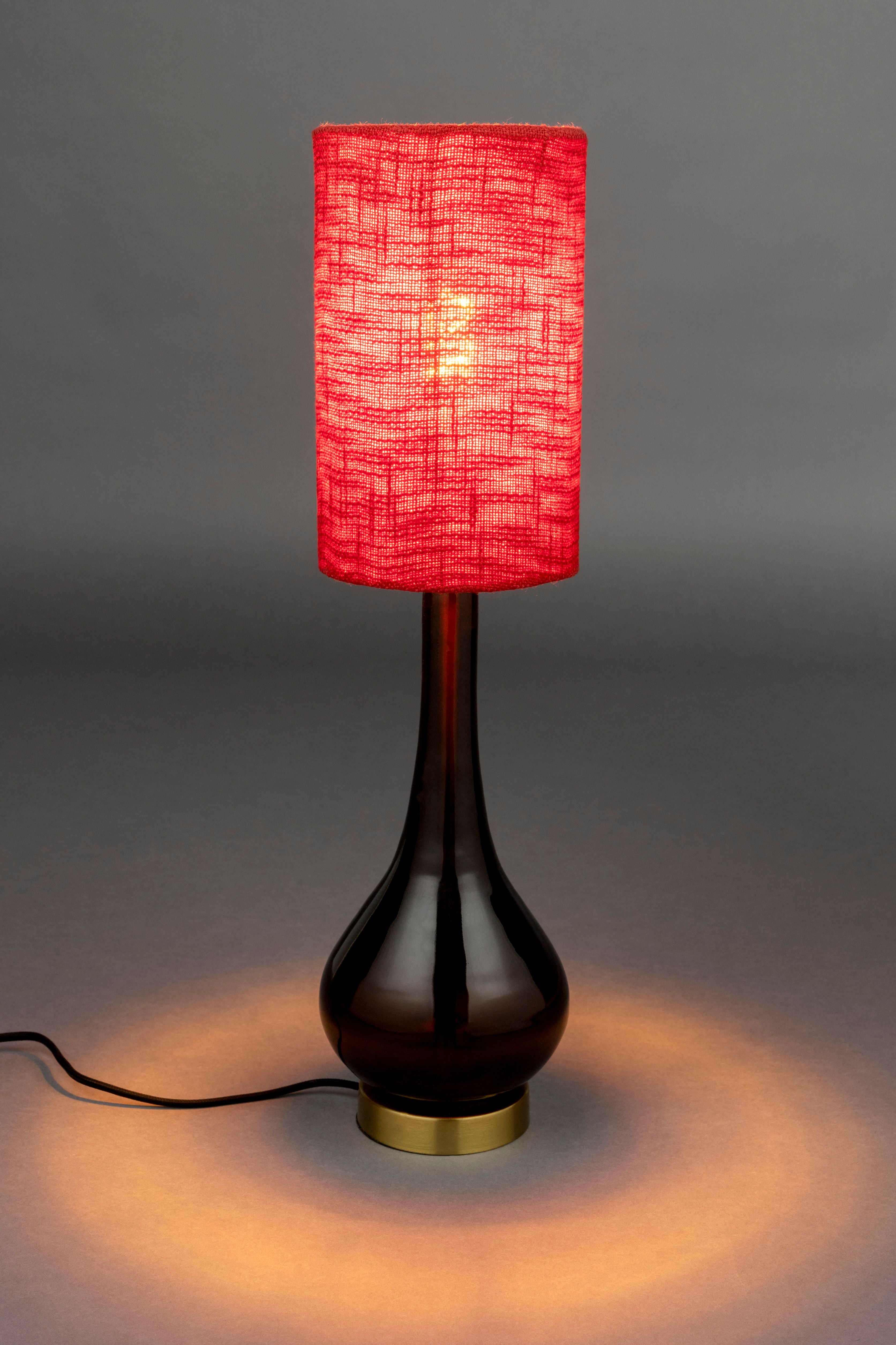 Lampa stołowa JULES czerwony z brązową podstawą