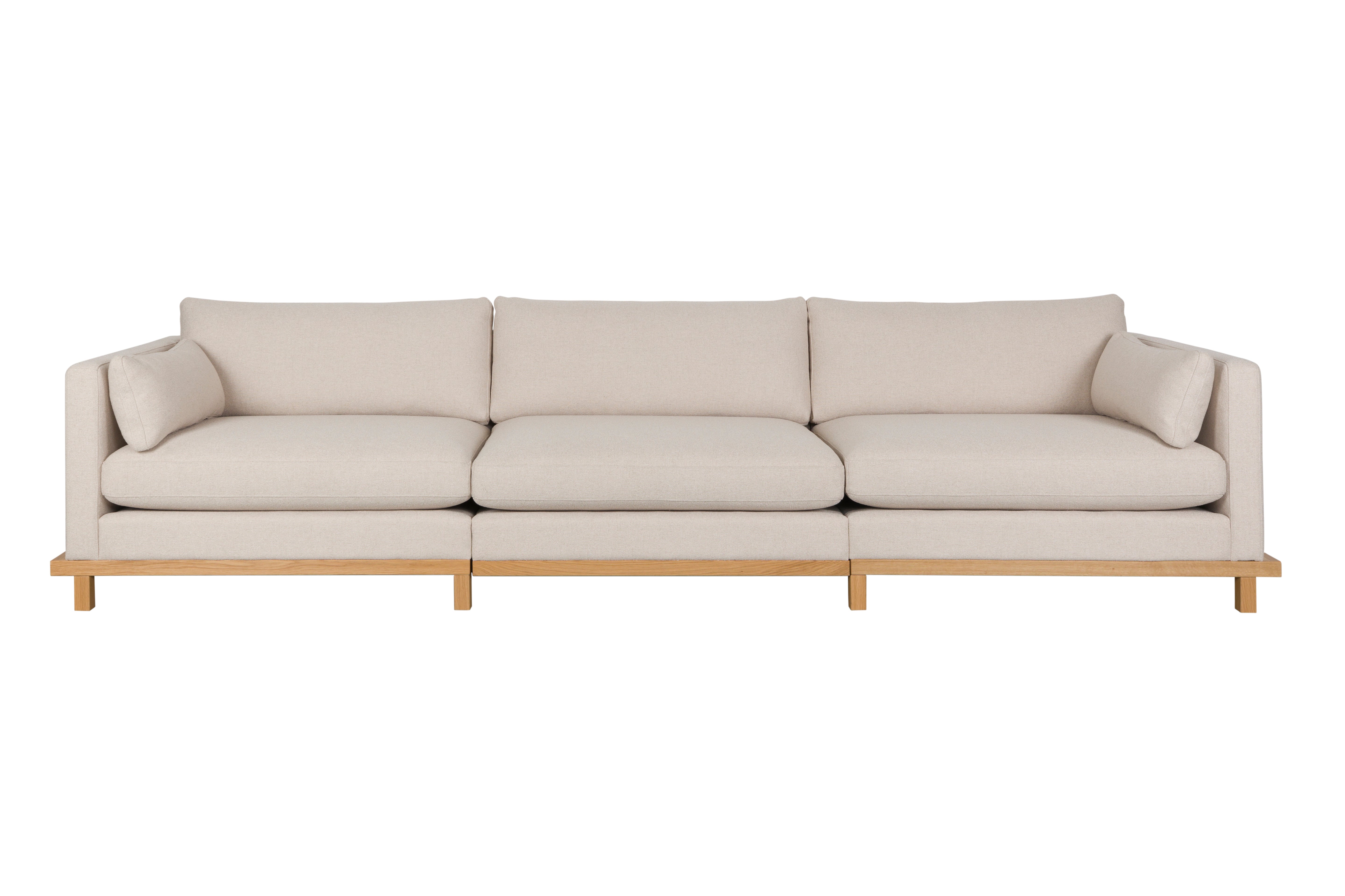 Sofa 4,5-osobowa BLOSSOM beżowy z drewnianą podstawą