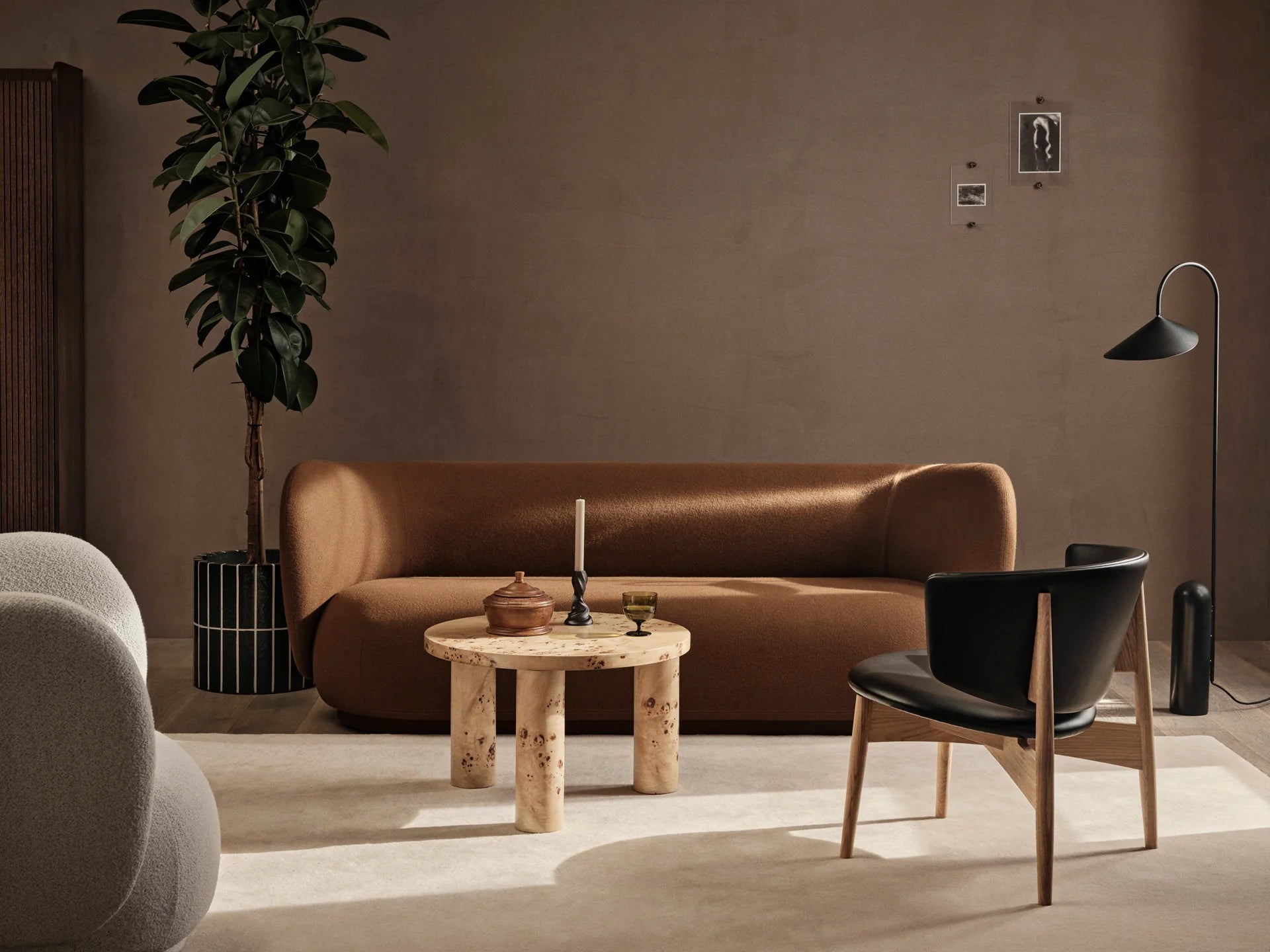 Sofa 2-osobowa RICO Bouclé piaskowy