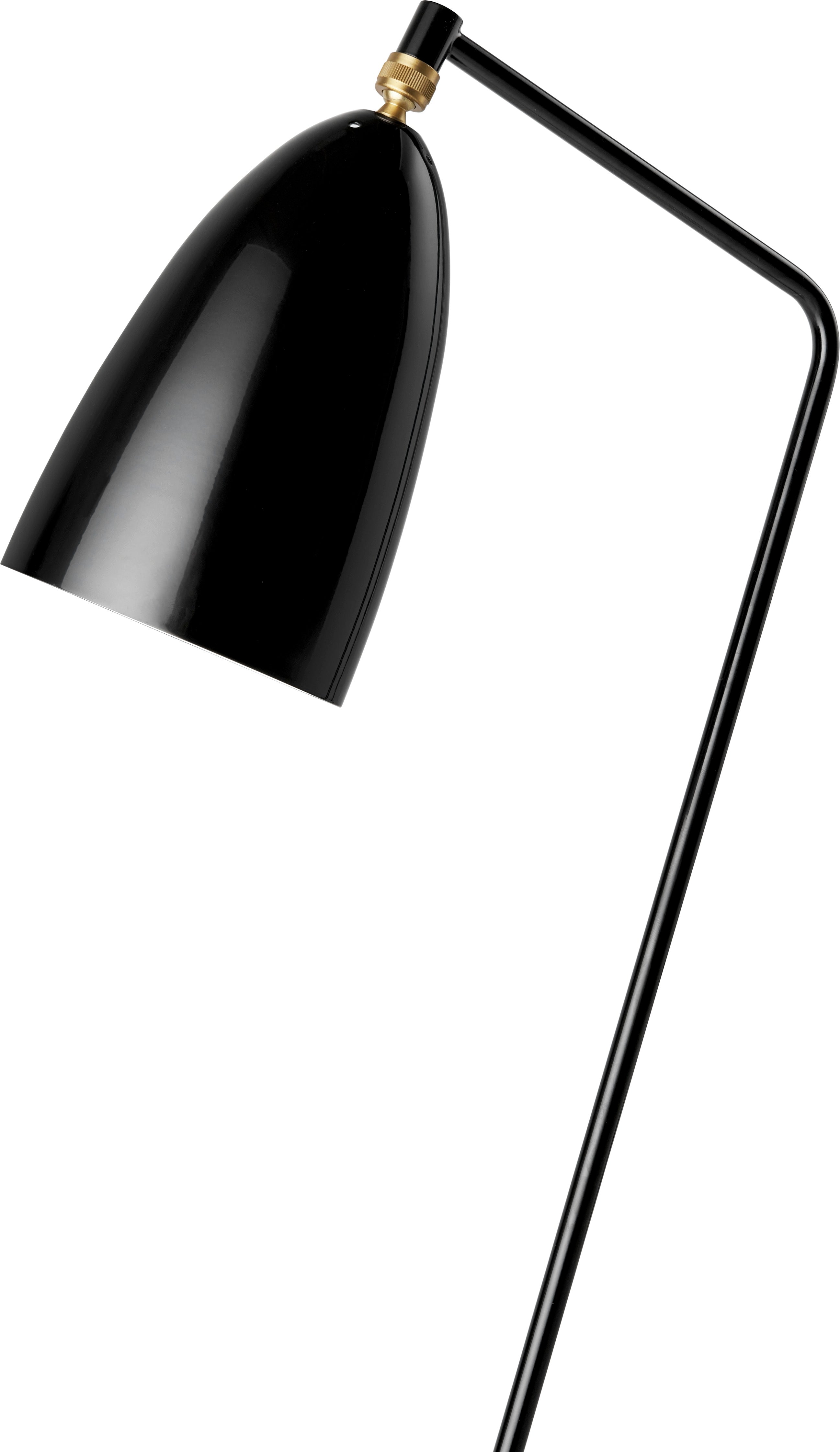 GRÄSHOPPA black glossy reading floor lamp tripod
