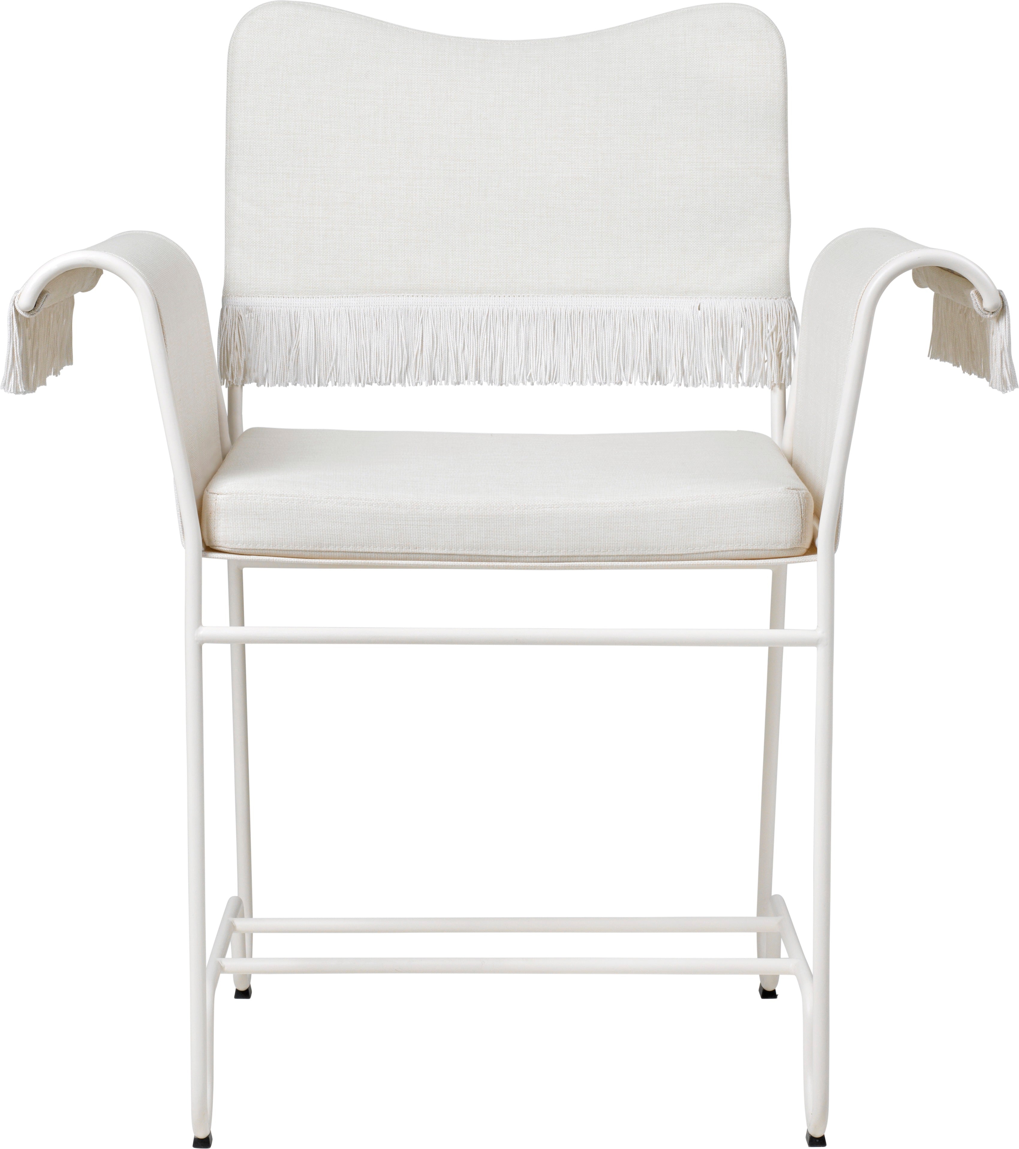 TROPIQUE cream garden chair with a white steel base