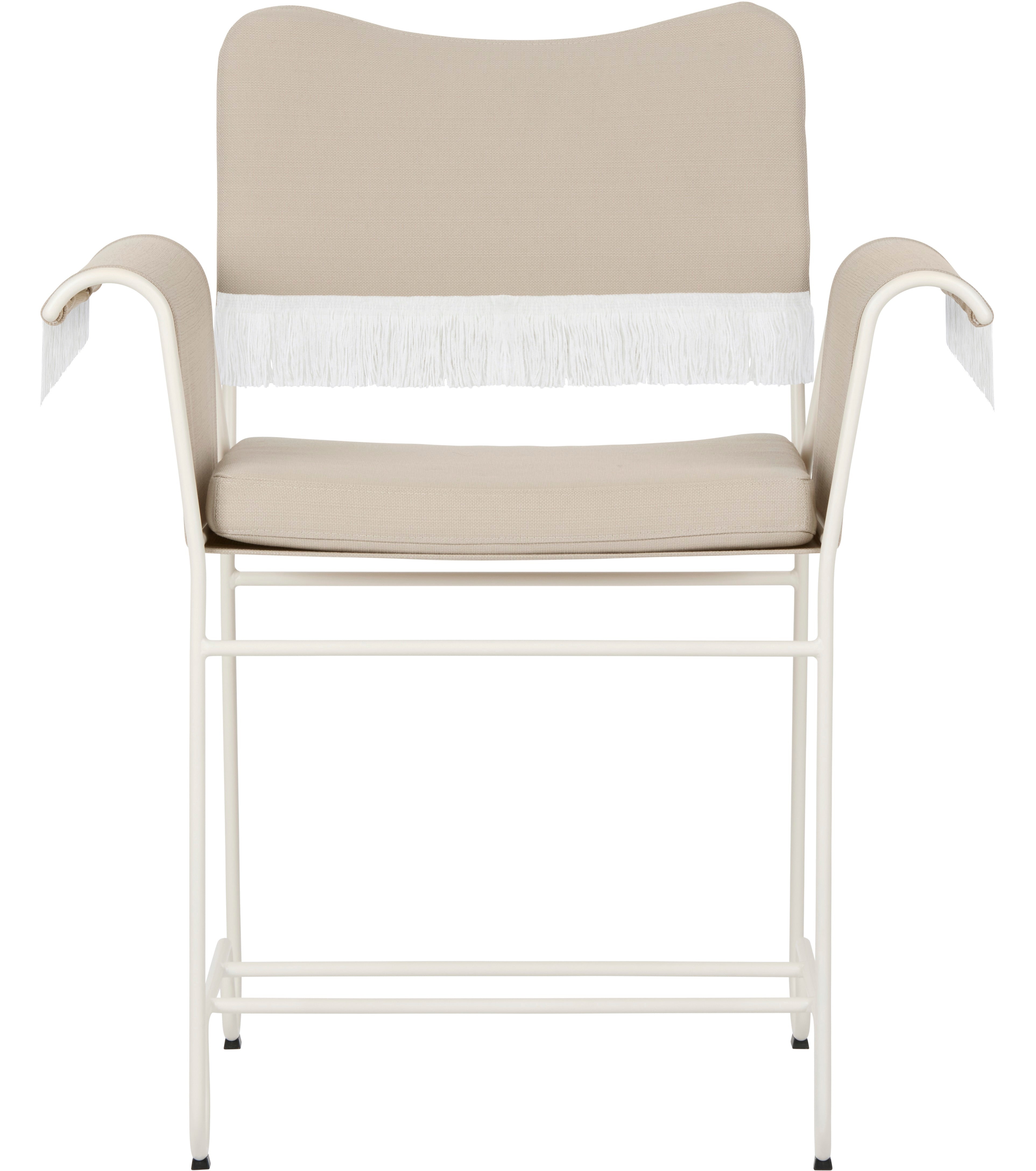 TROPIQUE garden chair beige with a white steel base