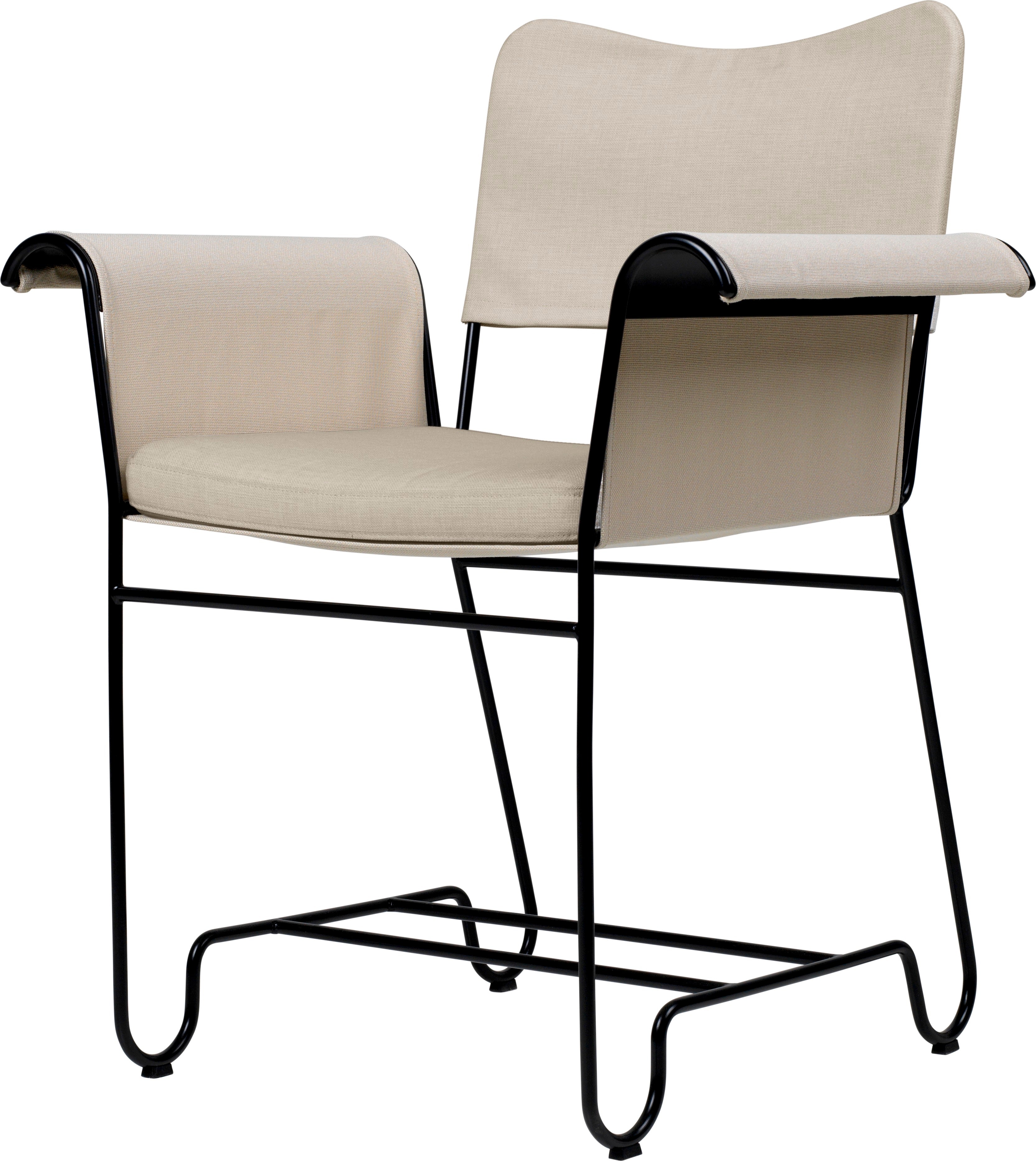 TROPIQUE garden chair beige with a black steel base