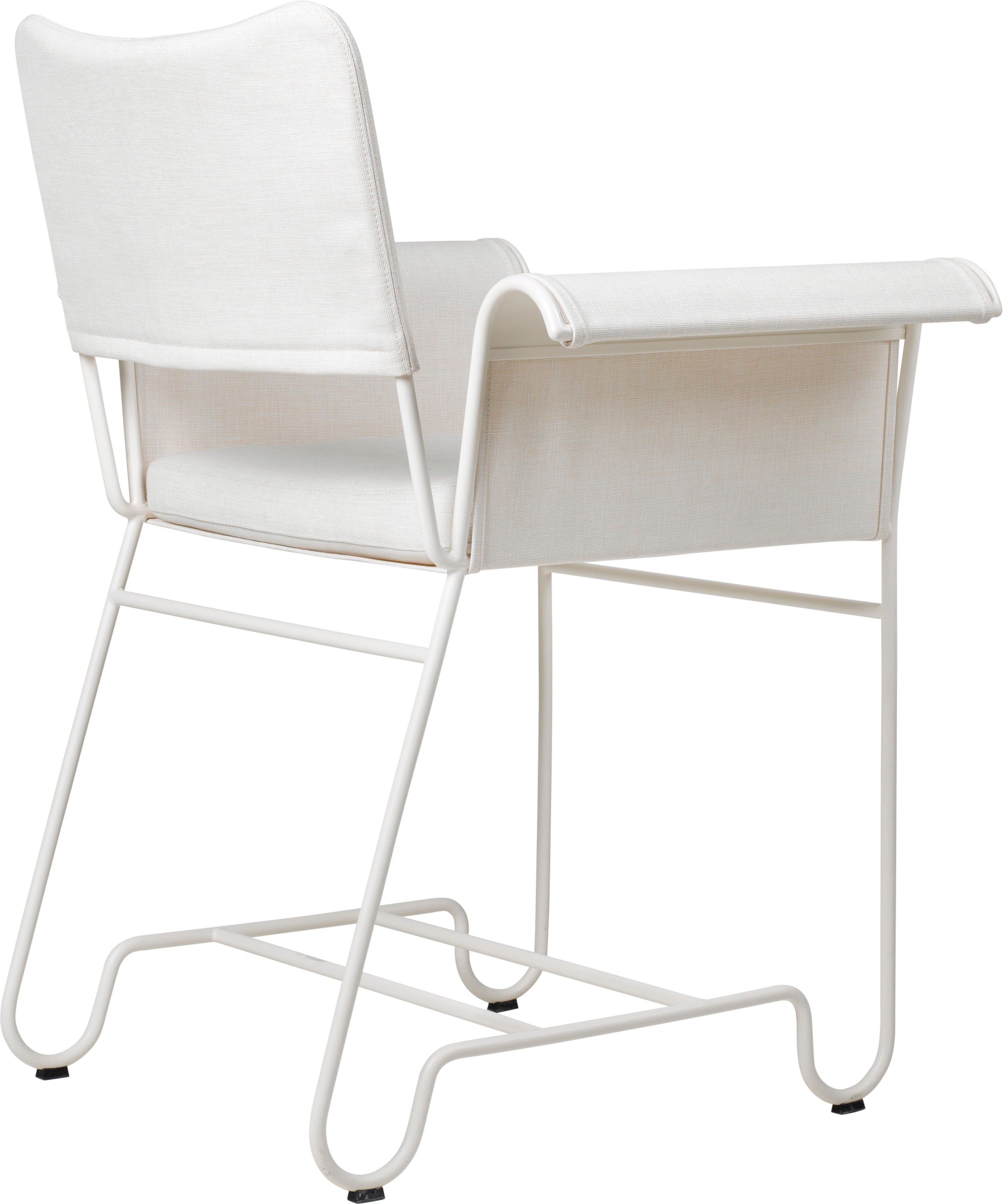 TROPIQUE cream garden chair with a white steel base