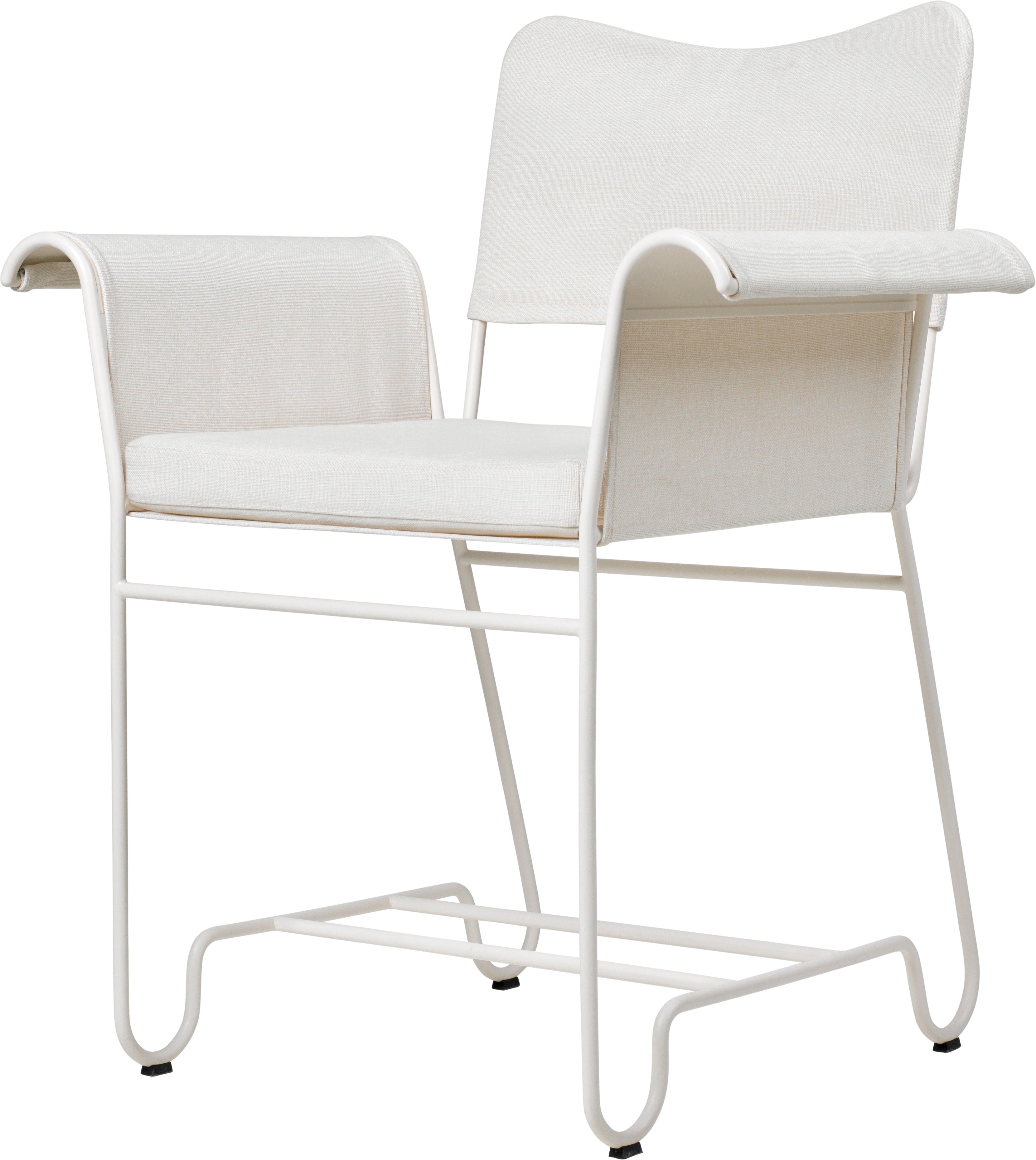 TROPIQUE cream garden chair with a white steel base