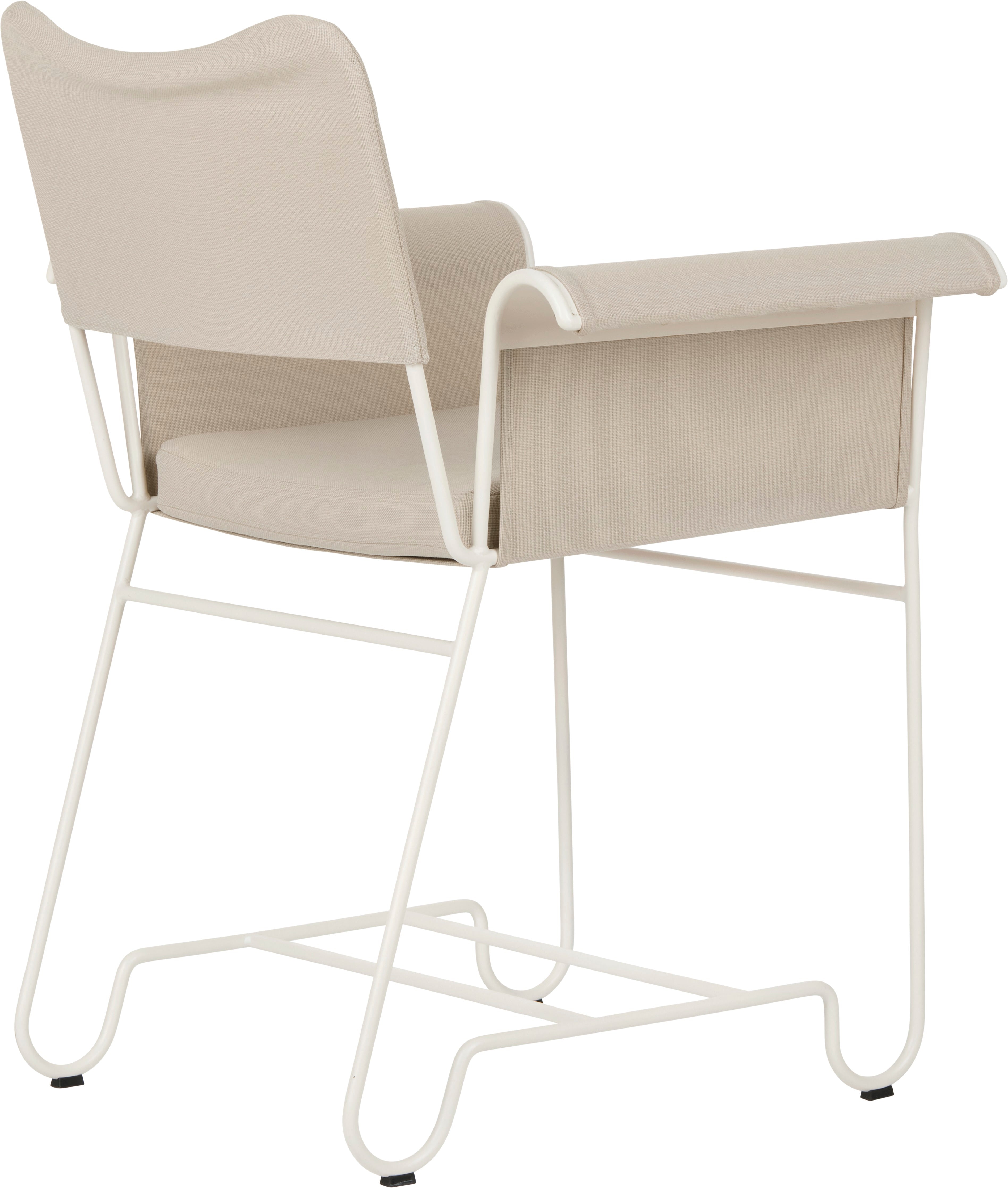TROPIQUE garden chair beige with a white steel base