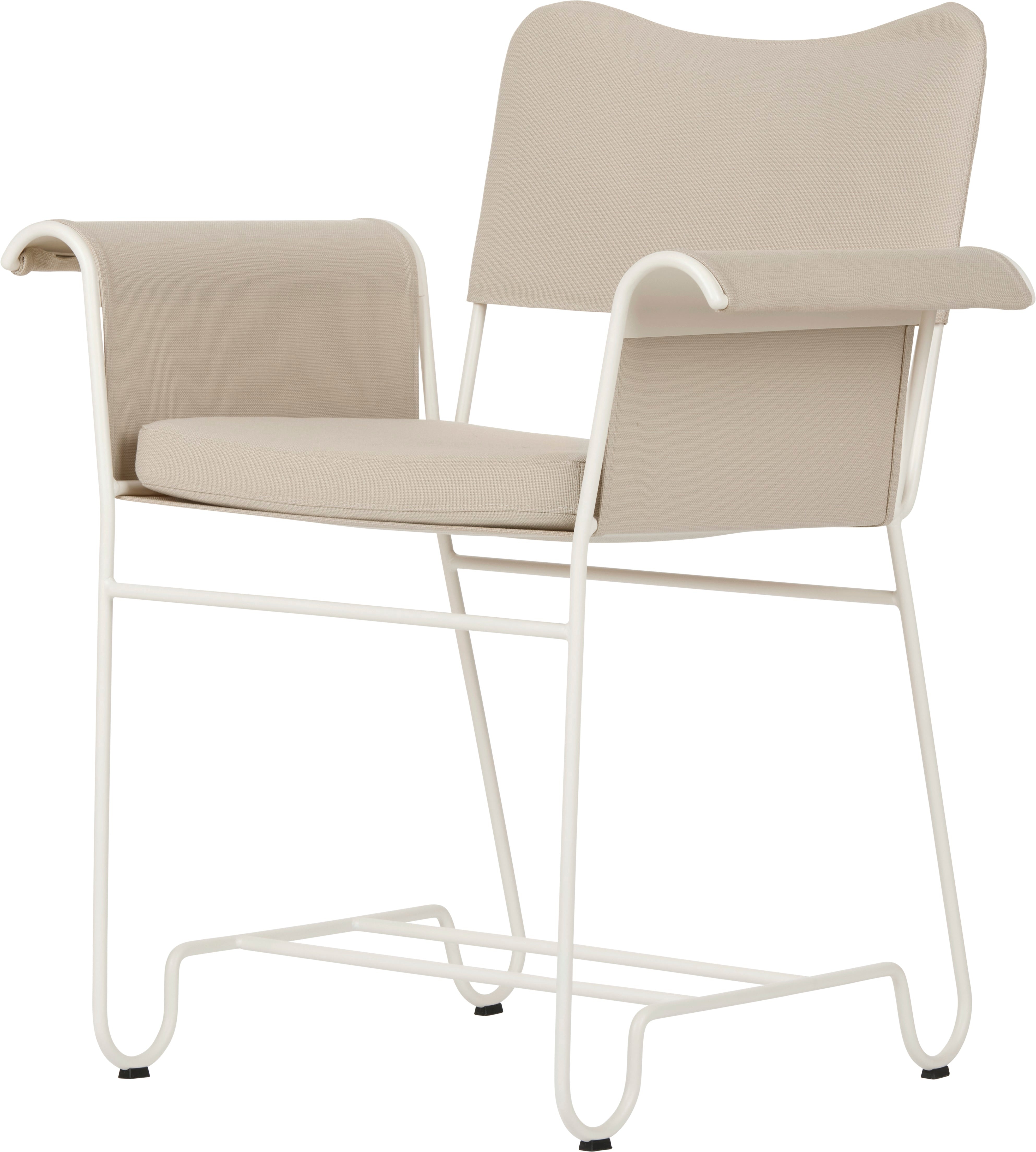 TROPIQUE garden chair beige with a white steel base