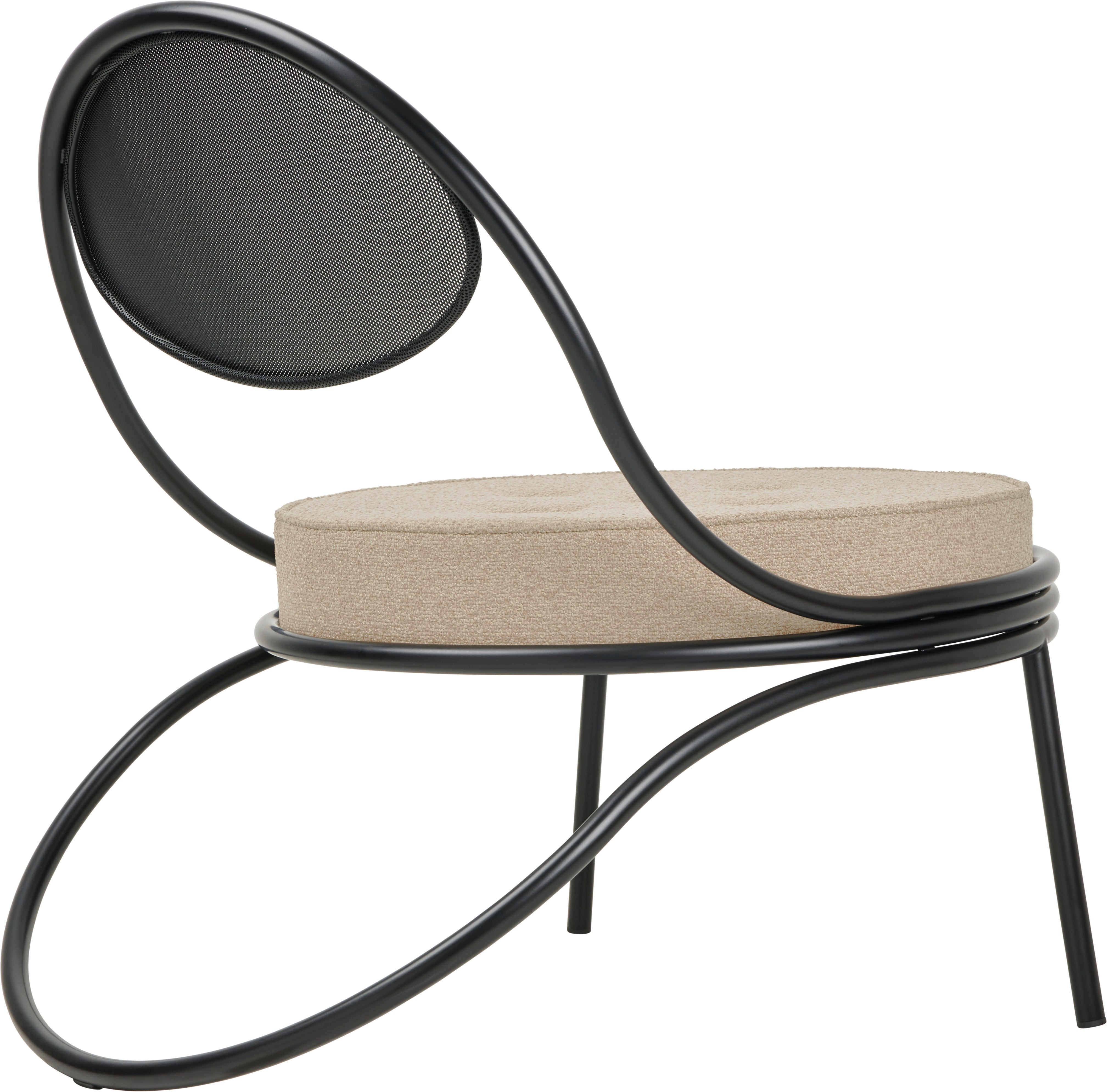 COPACABANA upholstered armchair with a black base