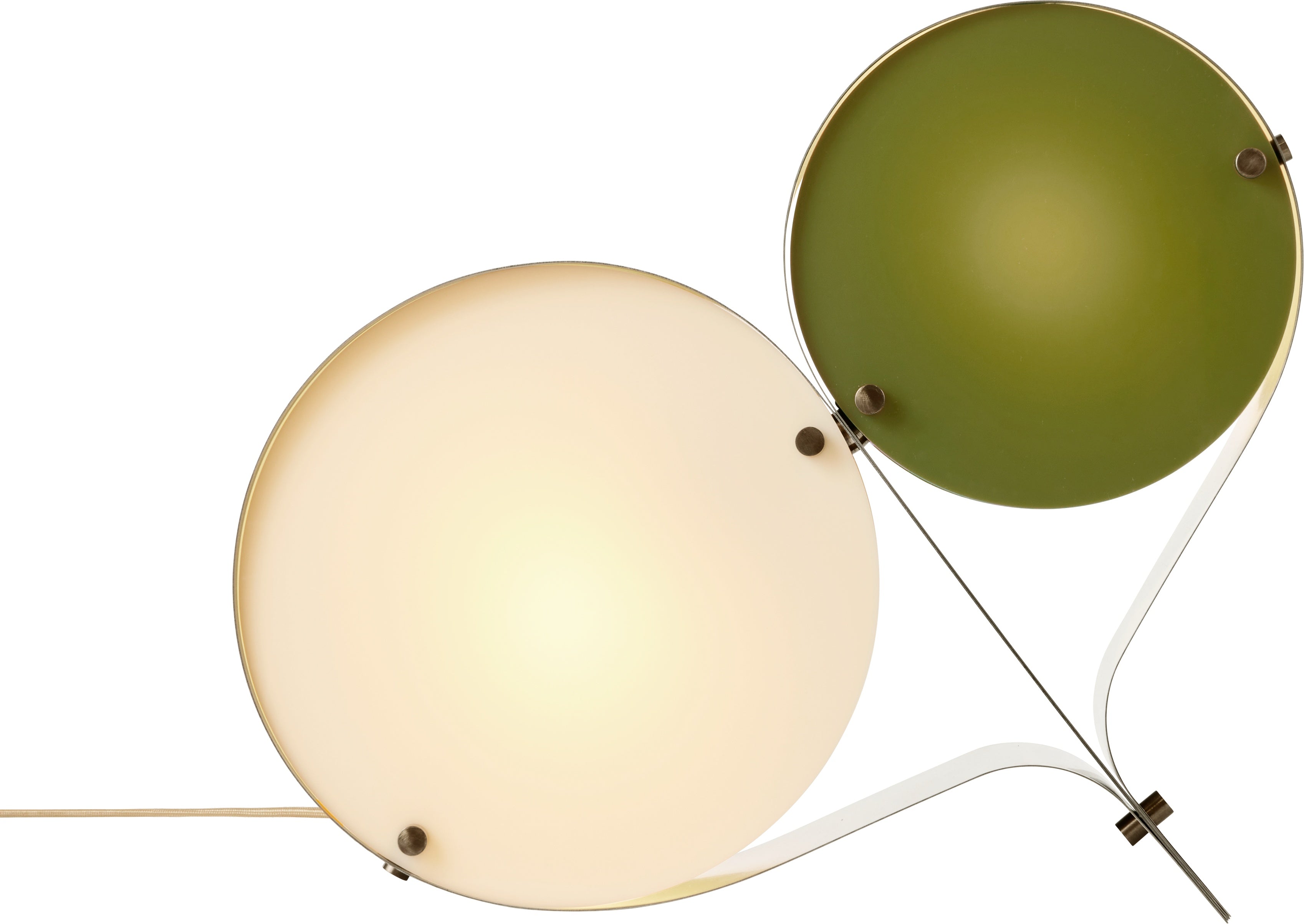 Lampa stołowa COPPIA kremowy z oliwkowym