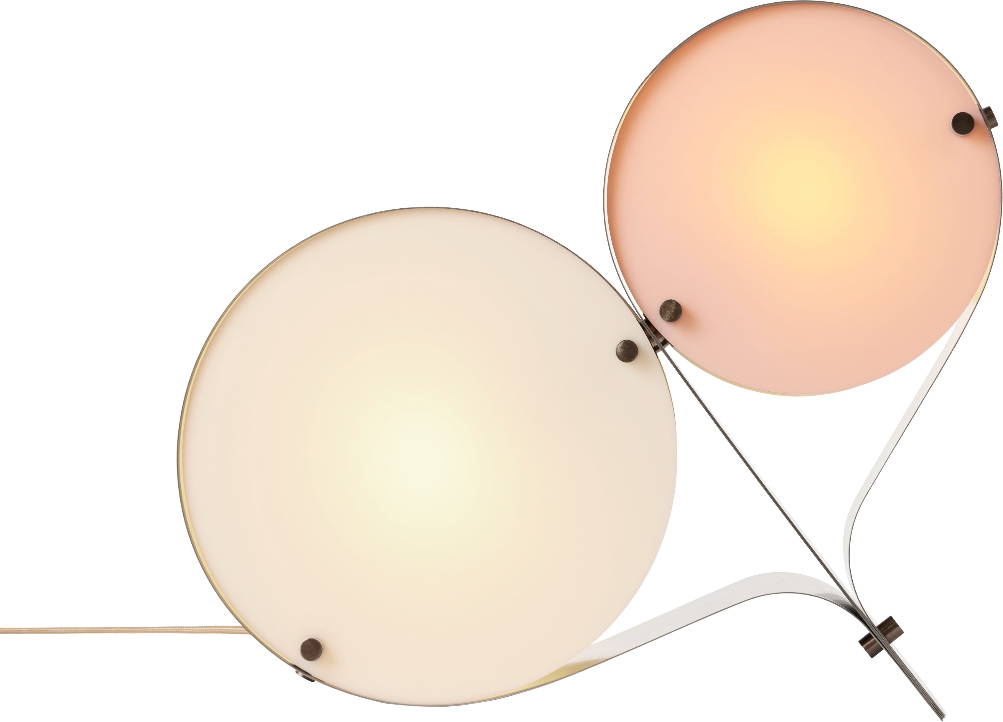 Lampa stołowa COPPIA kremowy z różowym
