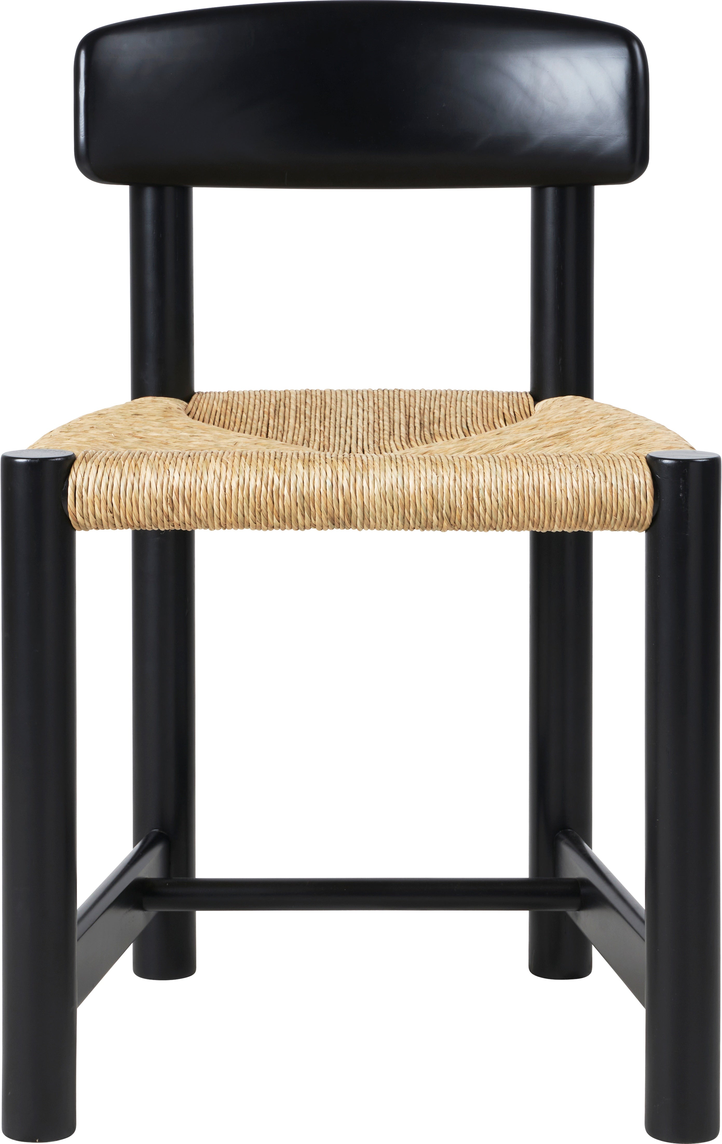 DAUMILLER chair in black pine wood with woven seat