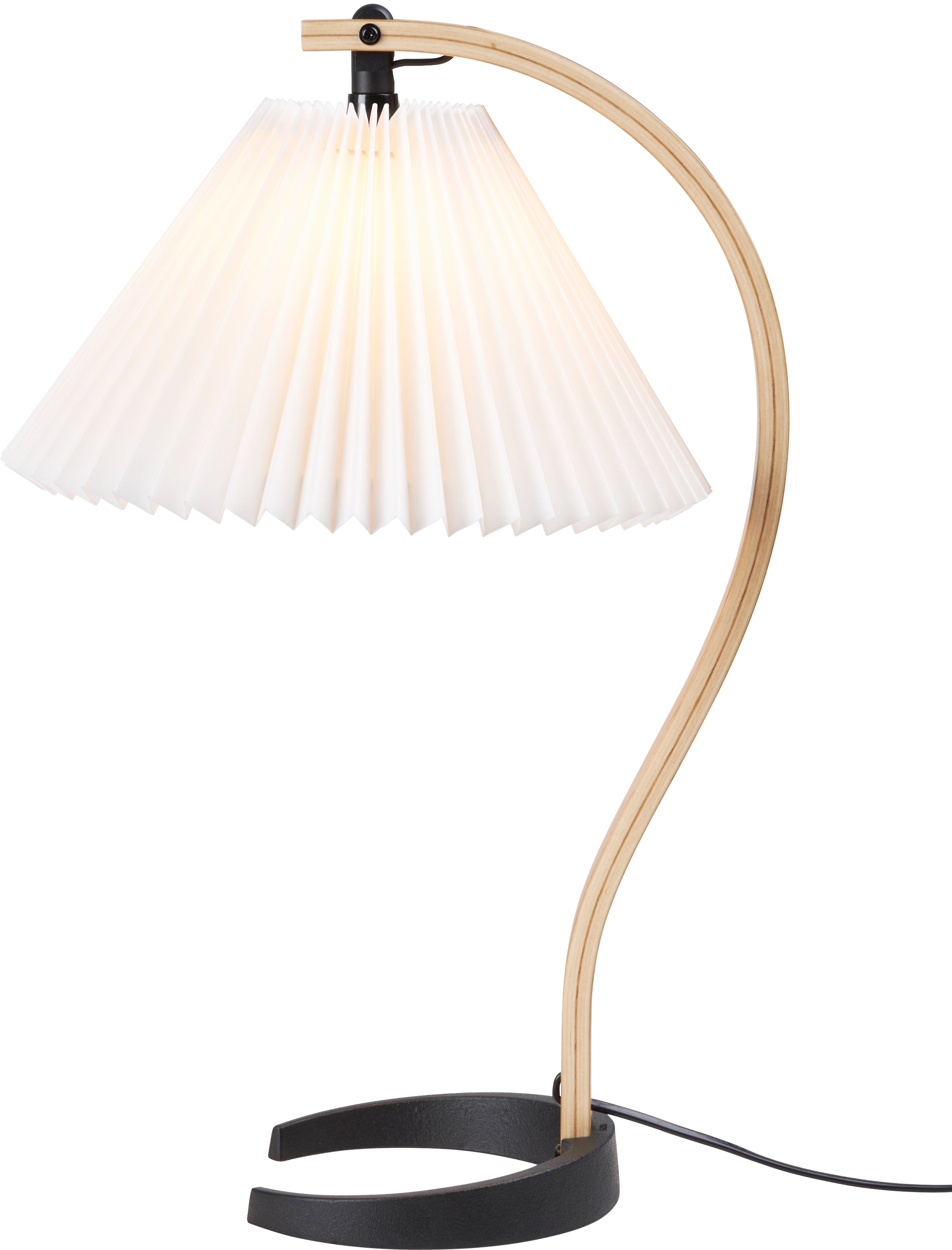 Tischlampe TIMBERLINE Eichenholz mit weißem Schirm