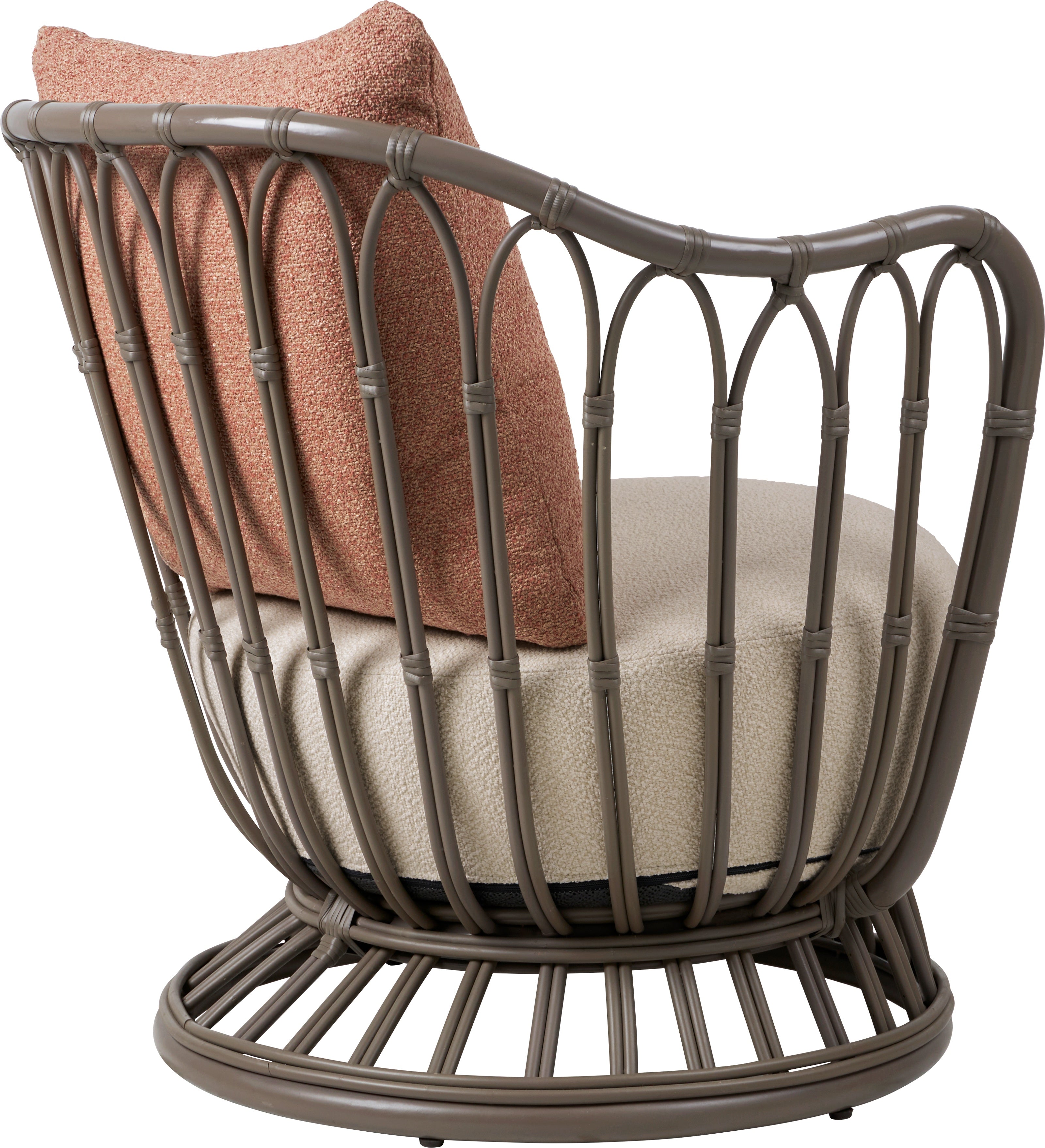 GRACE upholstered garden armchair with beige base
