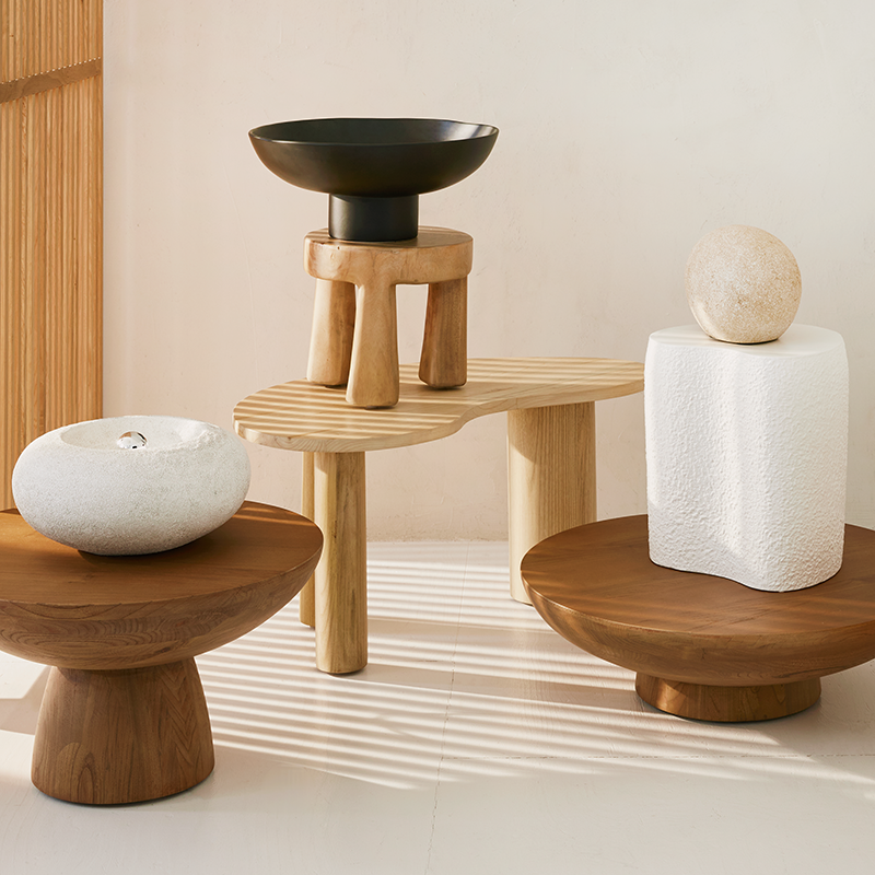 Side table Petra white ceramics