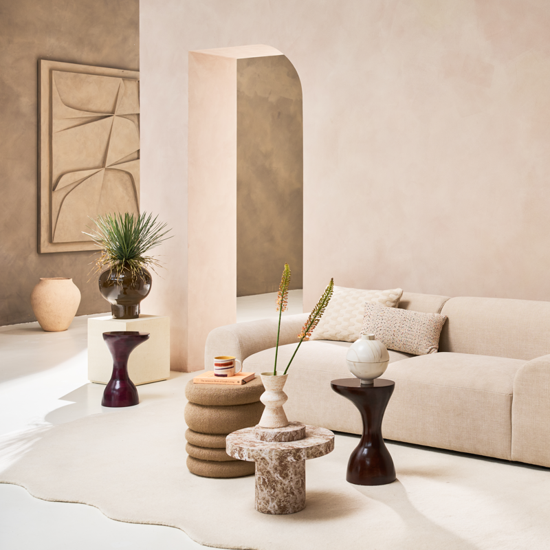 Beige cinco pouf
