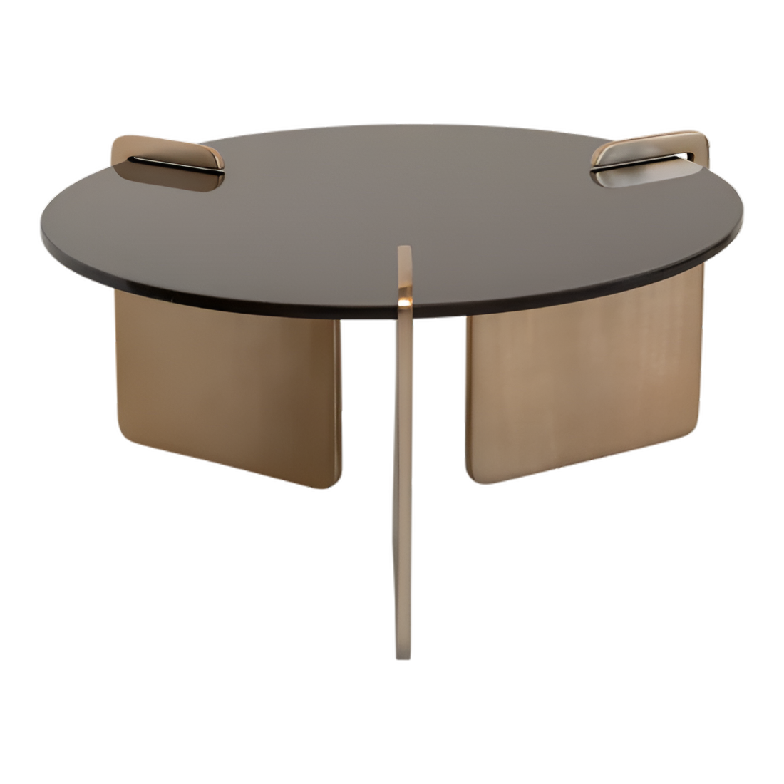 Linn coffee table glass top with a metal base