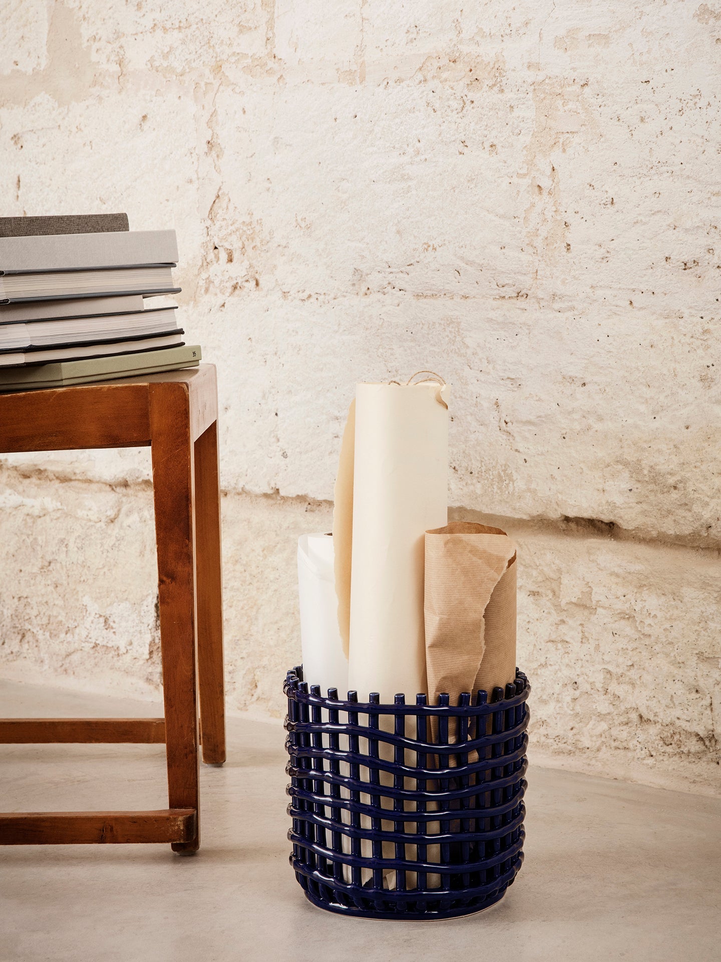 Koszyk CERAMIC BASKET niebieski