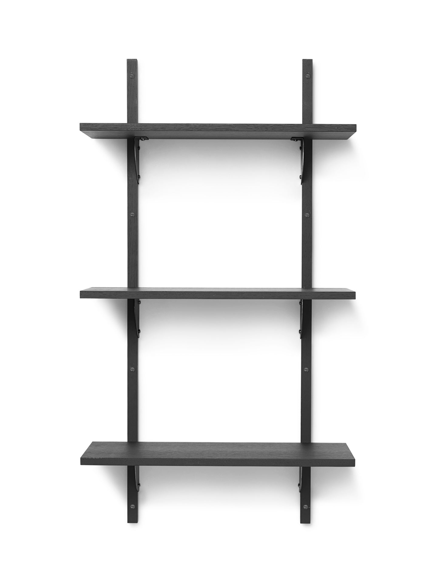 SECTOR TRIPLE NARROW Regal, schwarzes Eschenfurnier