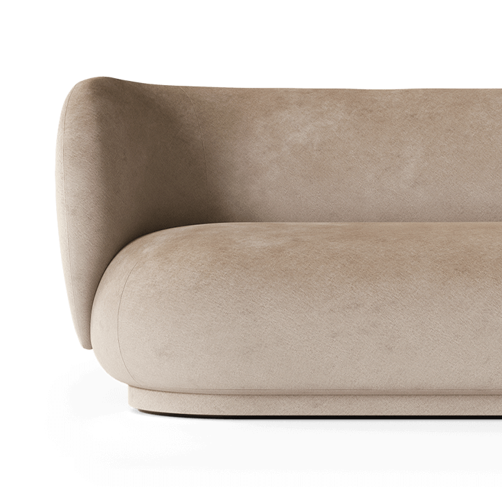 Sofa lewostronna RICO DIVAN Faded Velvet piaskowy