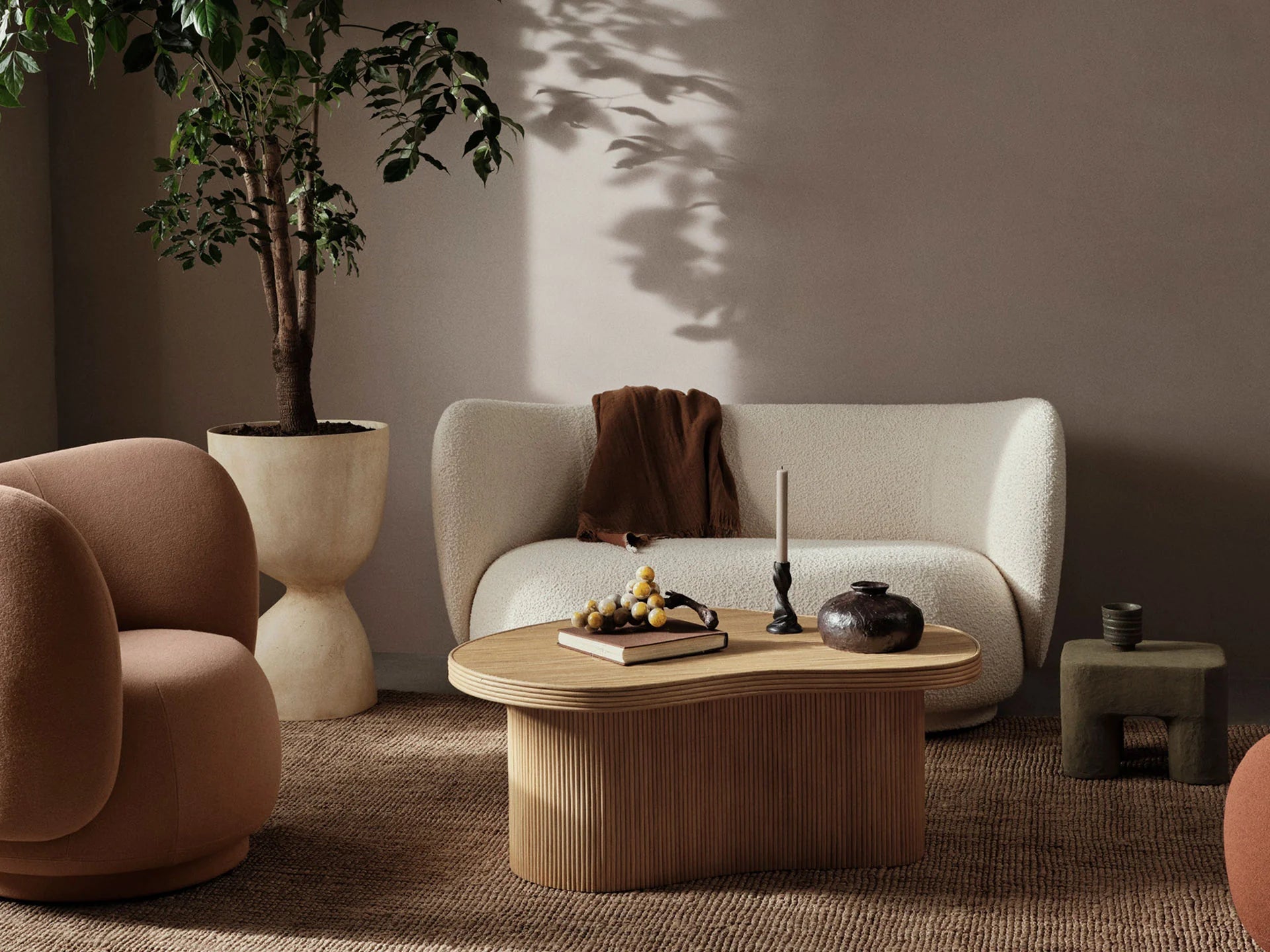 Sofa 3-osobowa RICO Bouclé piaskowy