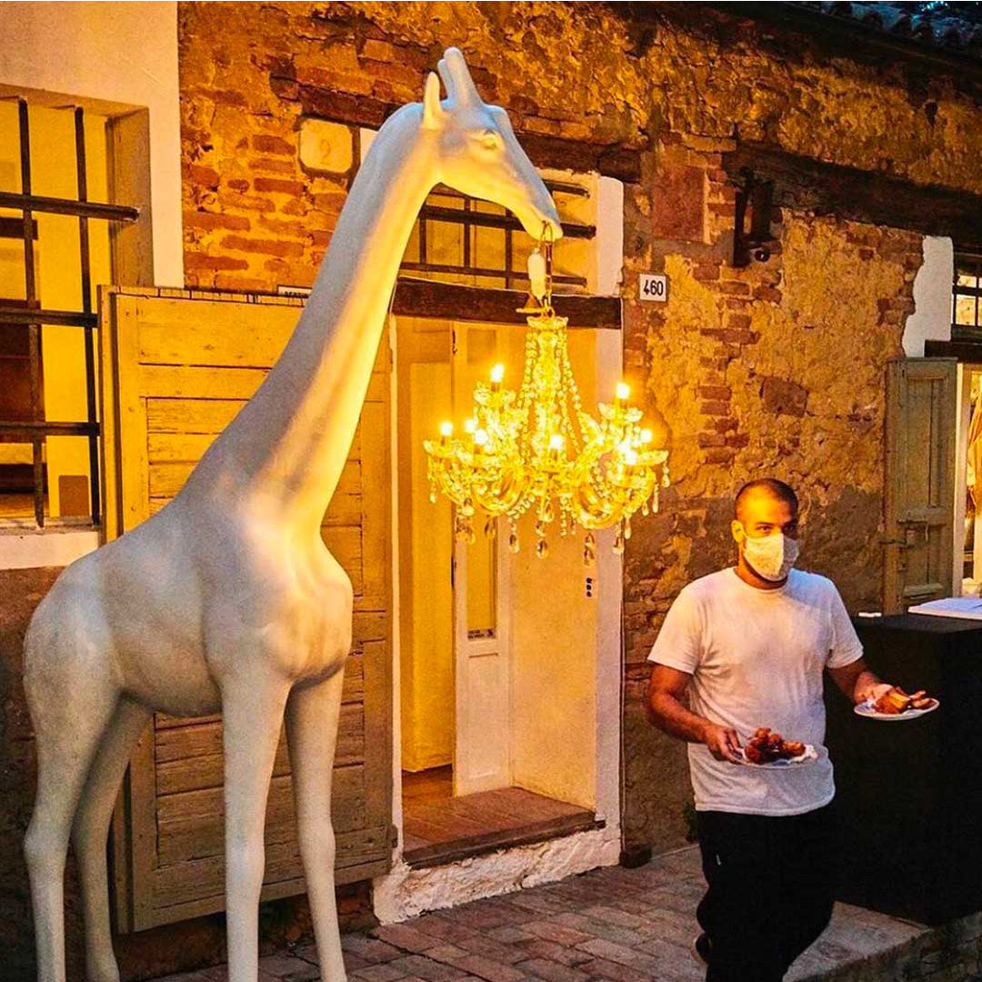 Lampa zewnętrzna GIRAFFE IN LOVE M różowy
