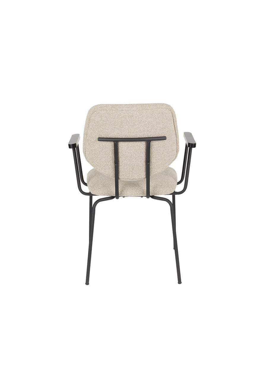 Armlehnstuhl ZELO beige mit schwarzem Gestell