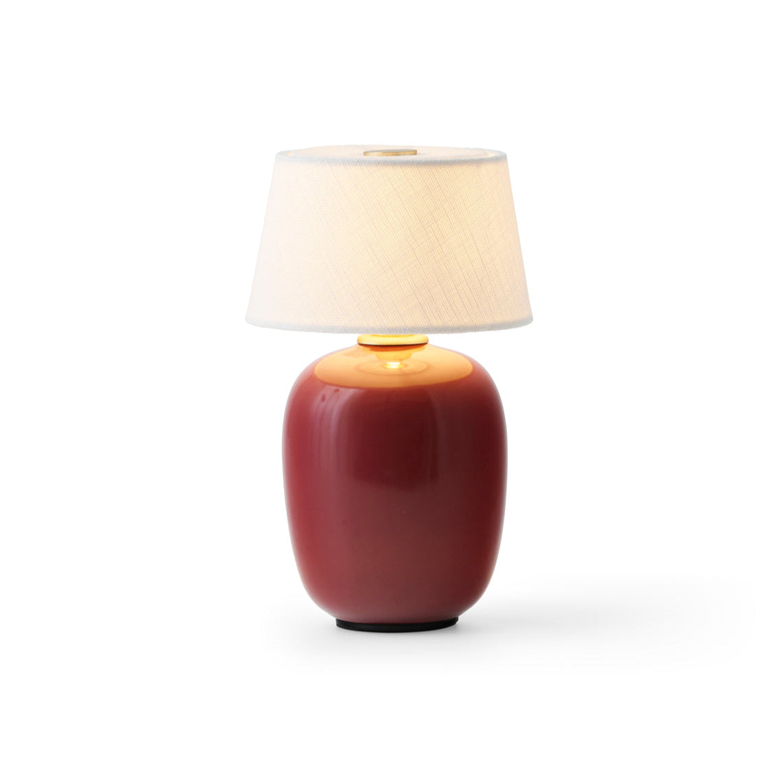 Portable lamp TORSO burgundy ceramic with white shade