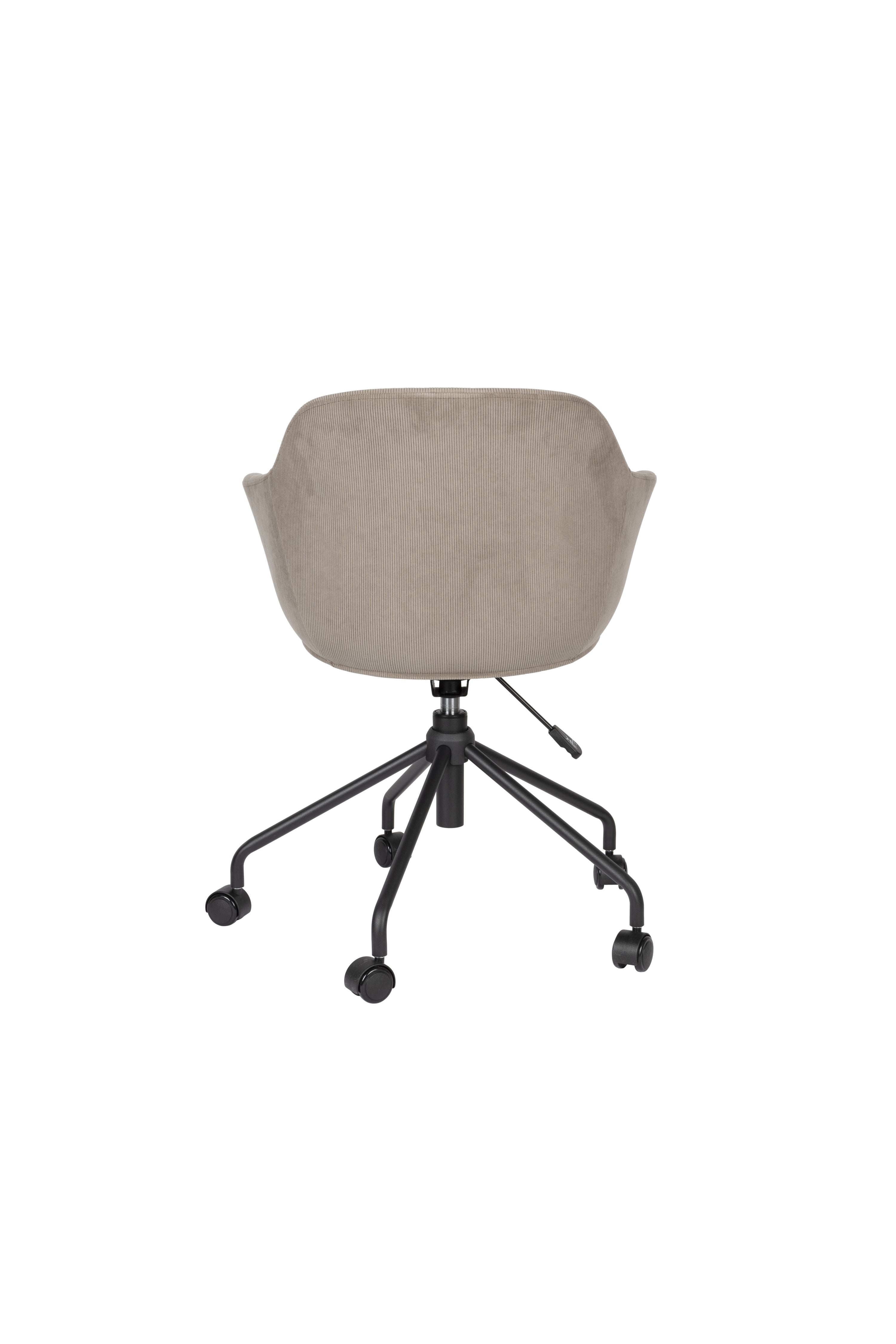 Junzo Rib Grey Office Stuhl mit einer schwarzen Basis