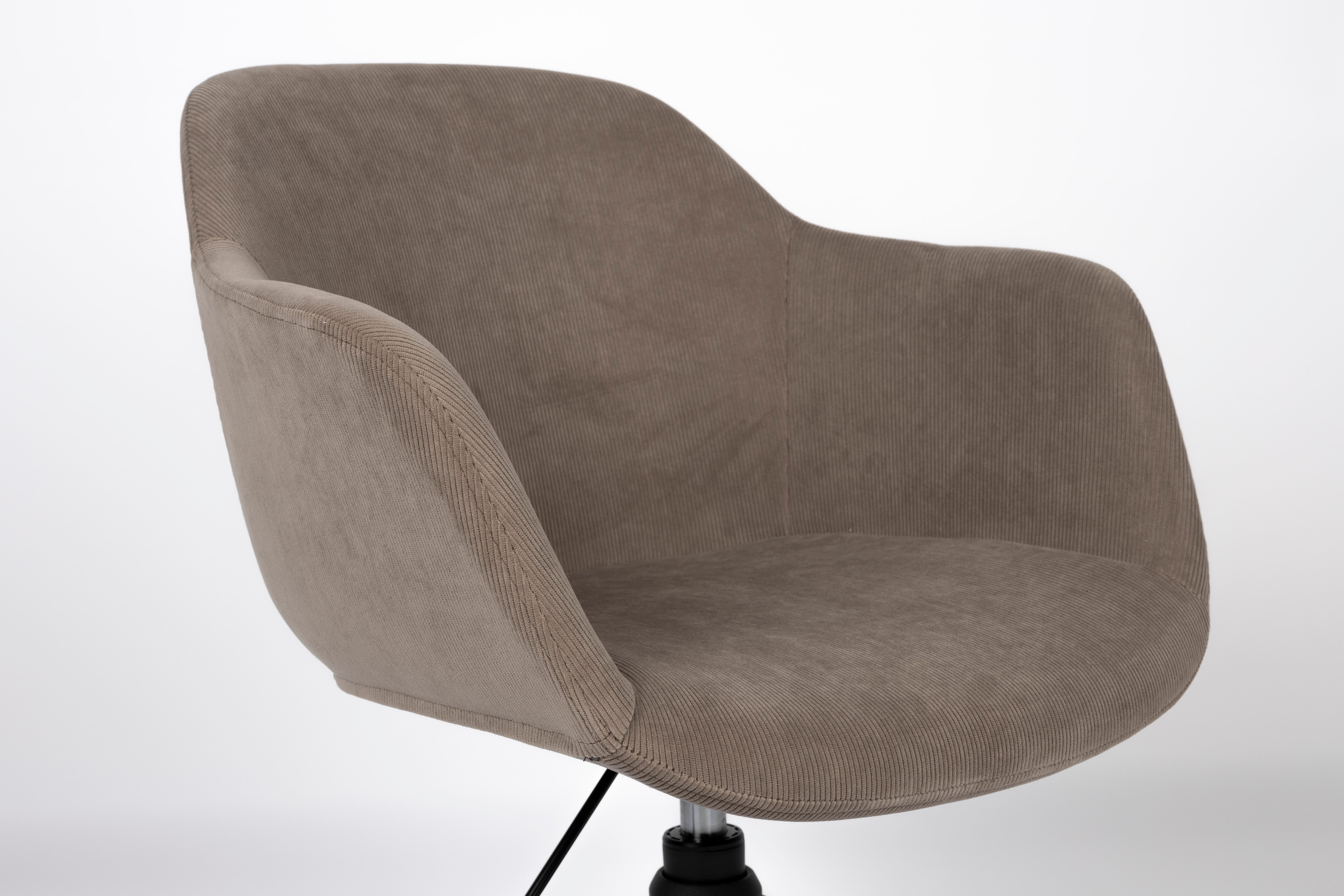 Junzo Rib Grey Office Stuhl mit einer schwarzen Basis