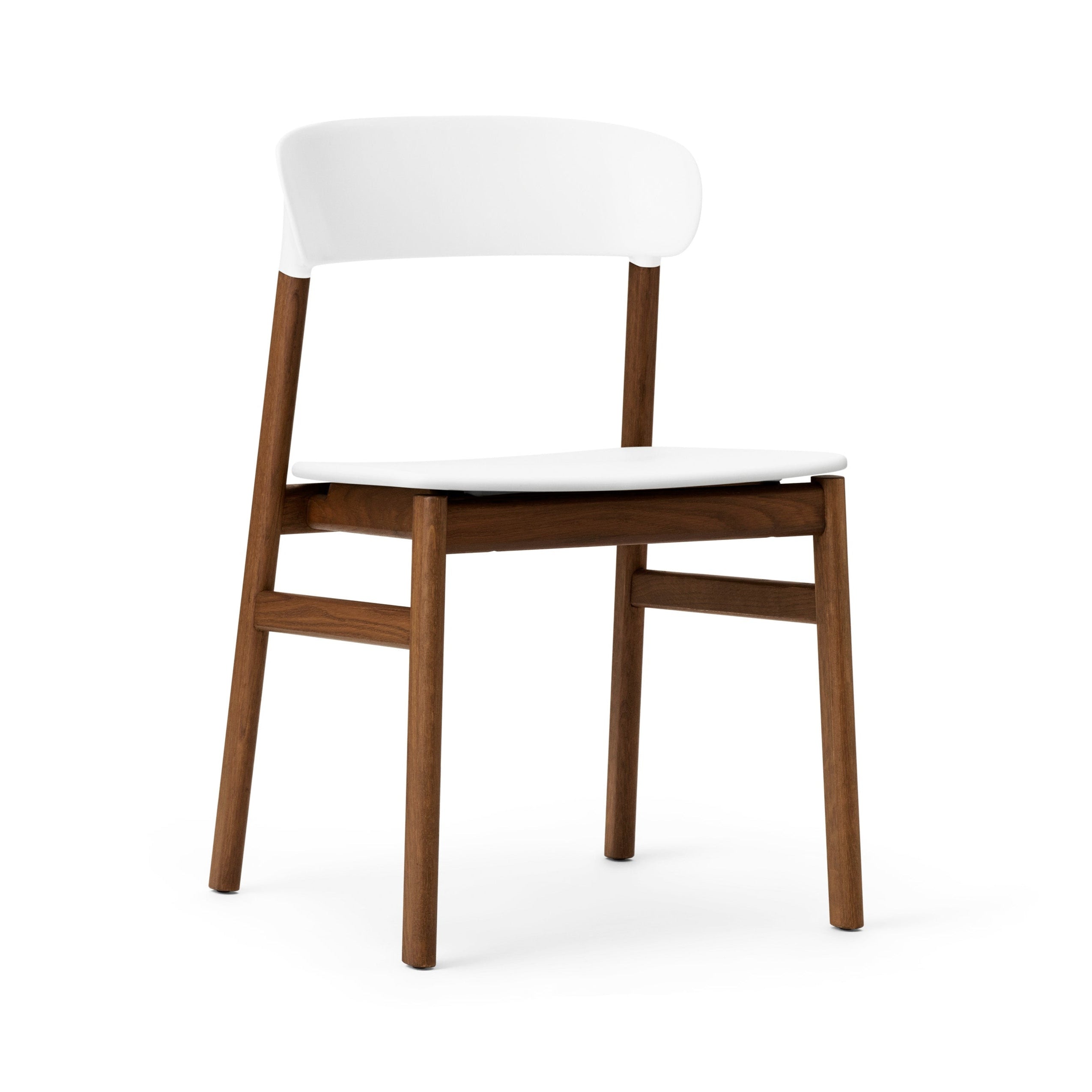 White Herit chair with a dark oak base