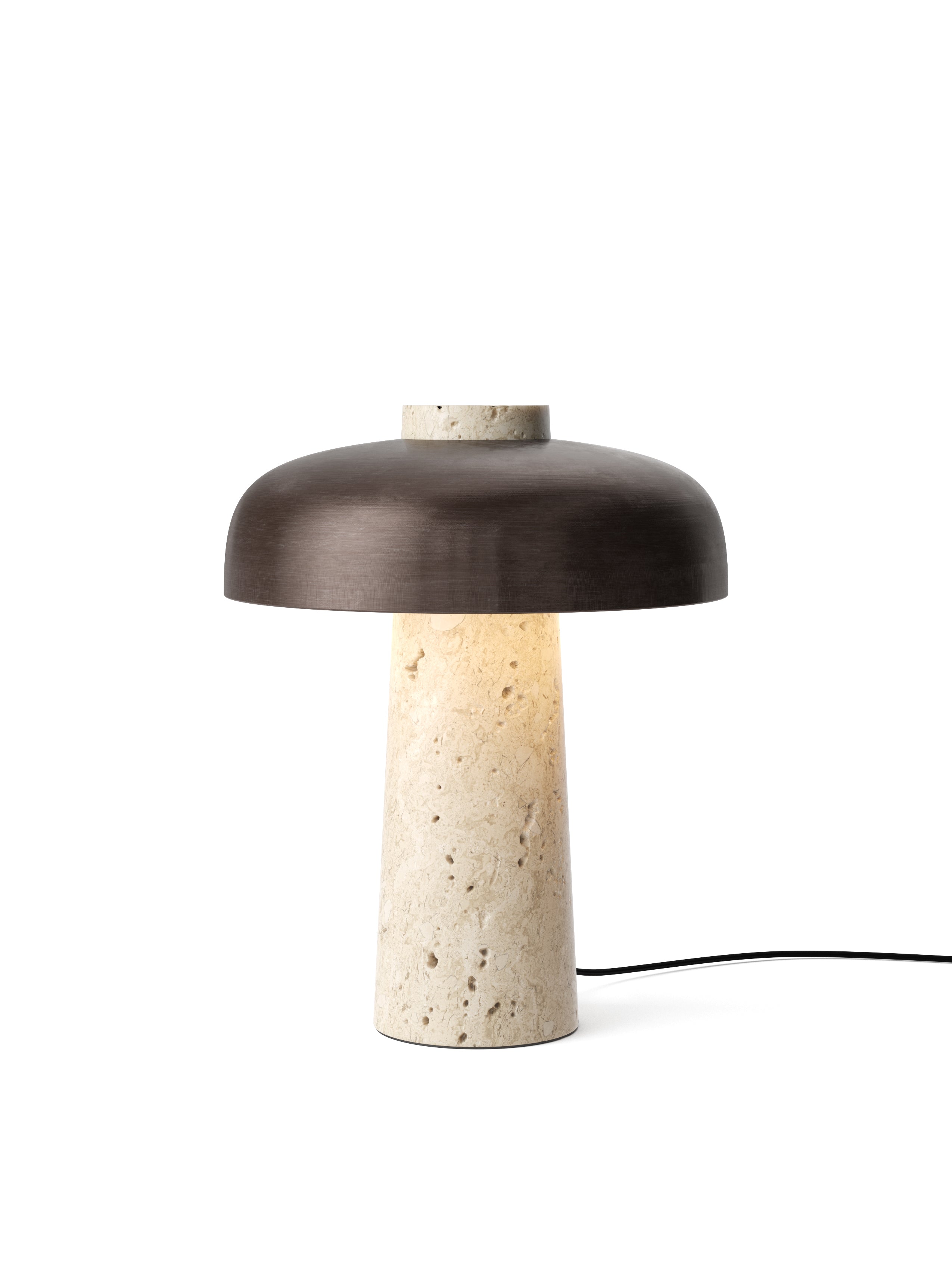 Lampa stołowa REVERSE brązowy klosz z kamienną podstawą