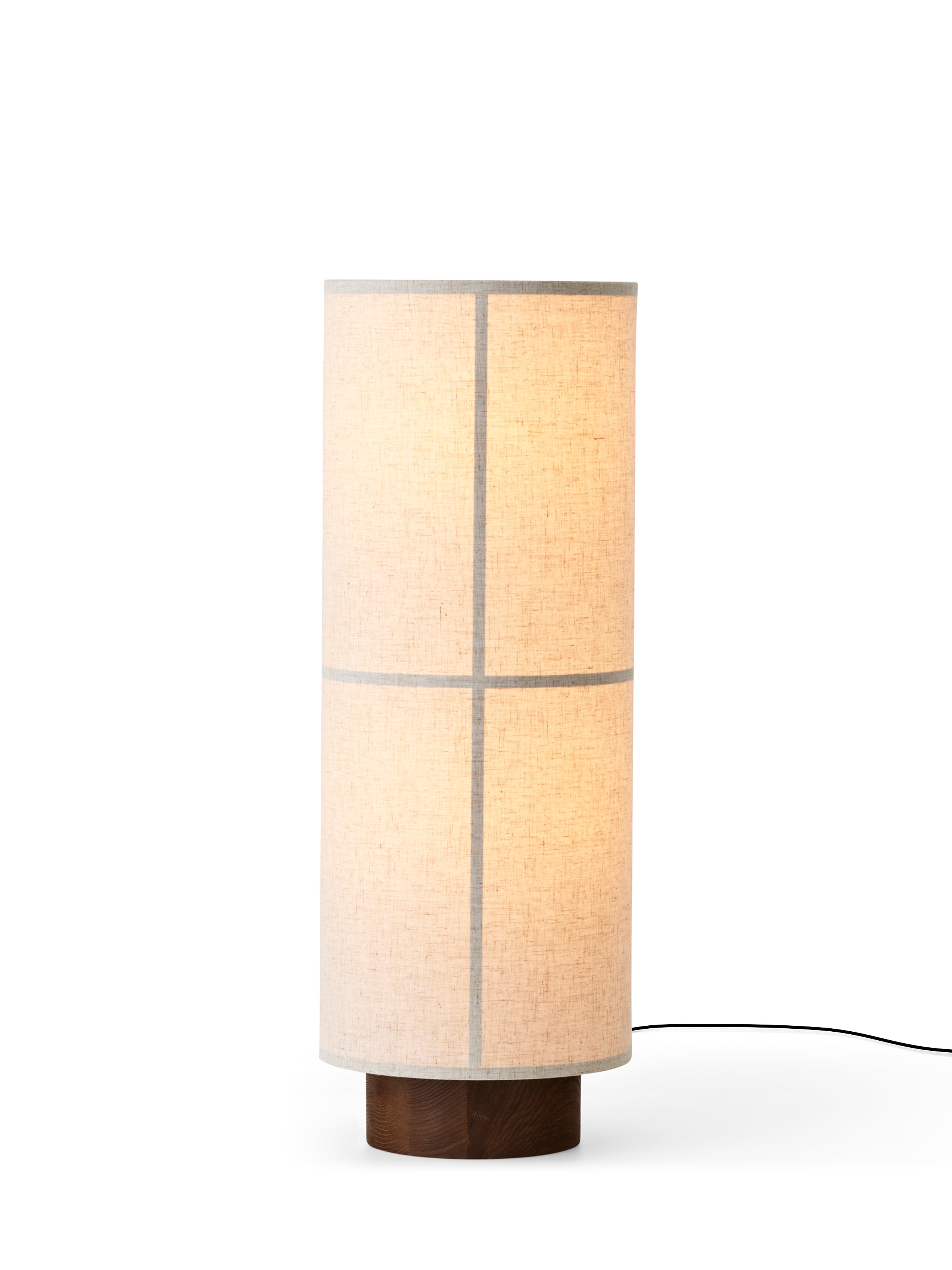 Lampa podłogowa HASHIRA len z jesionową podstawą