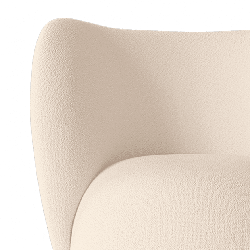 Fotel obrotowy RICO LOUNGE Wool Boucle złamana biel