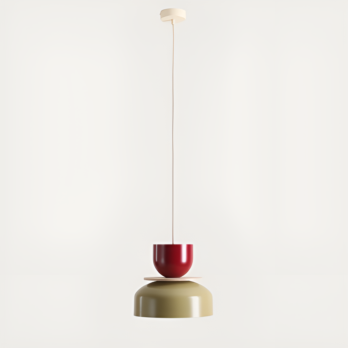 Lampa wisząca UTO bordowy z pistacjowym