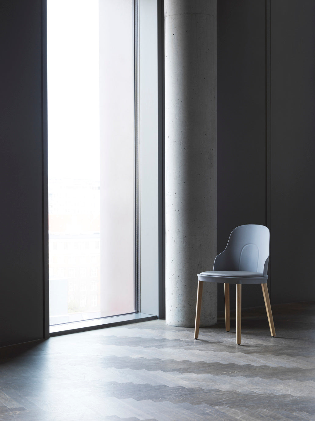 Allez Green Sunbrella Canvas Chair mit einer Eichenbasis