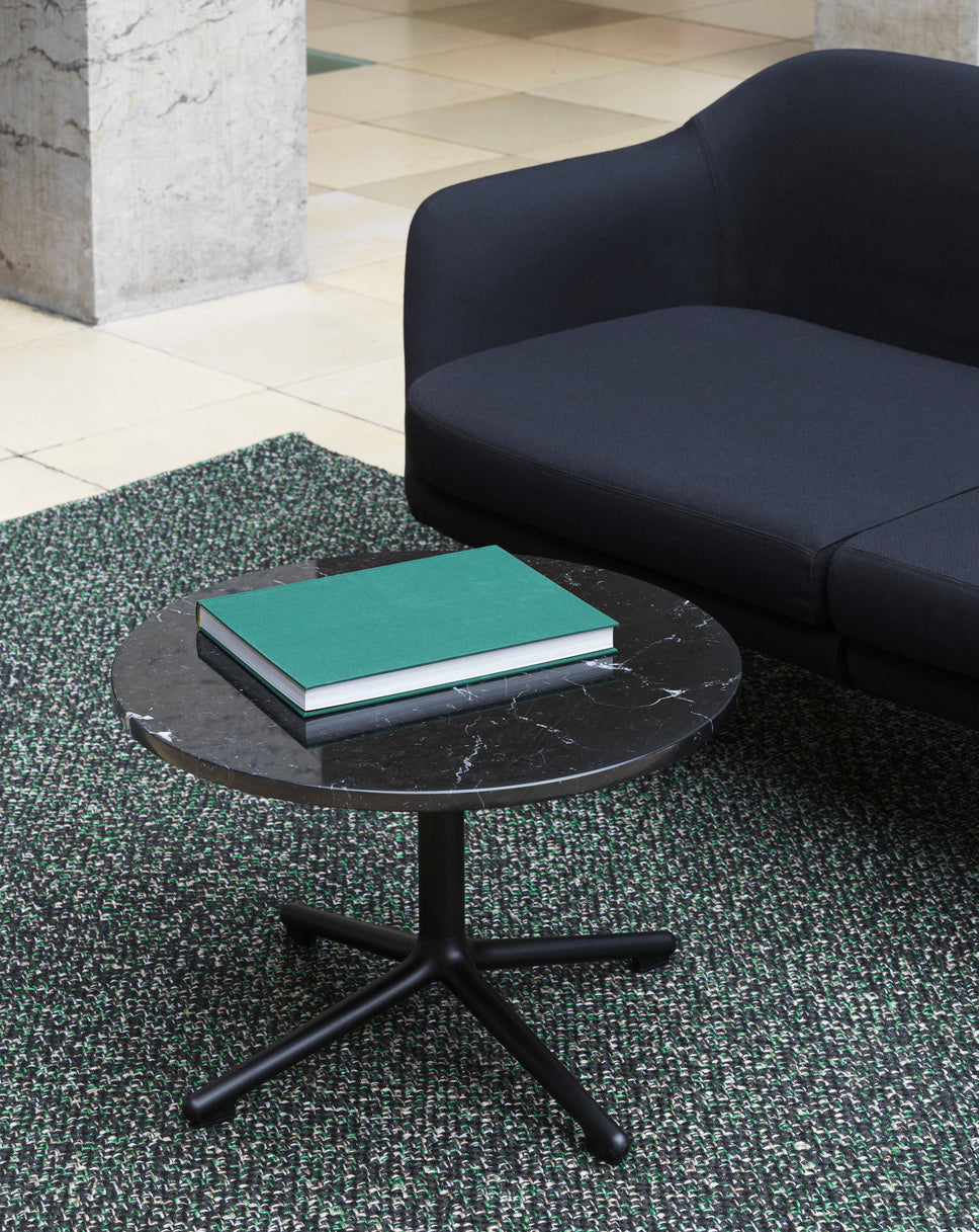 Coffee table Lunar Sand Marble Top with an aluminum base