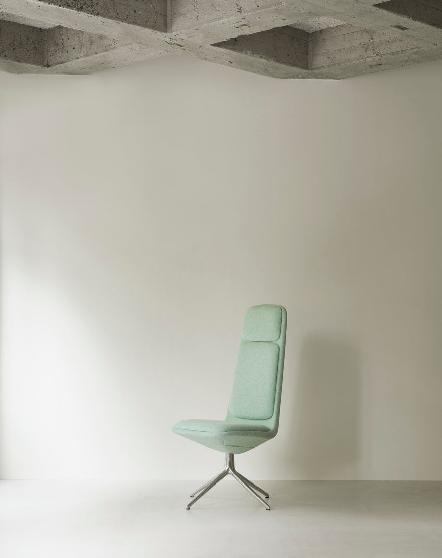 Office chair upholstered off High 5W with aluminum base