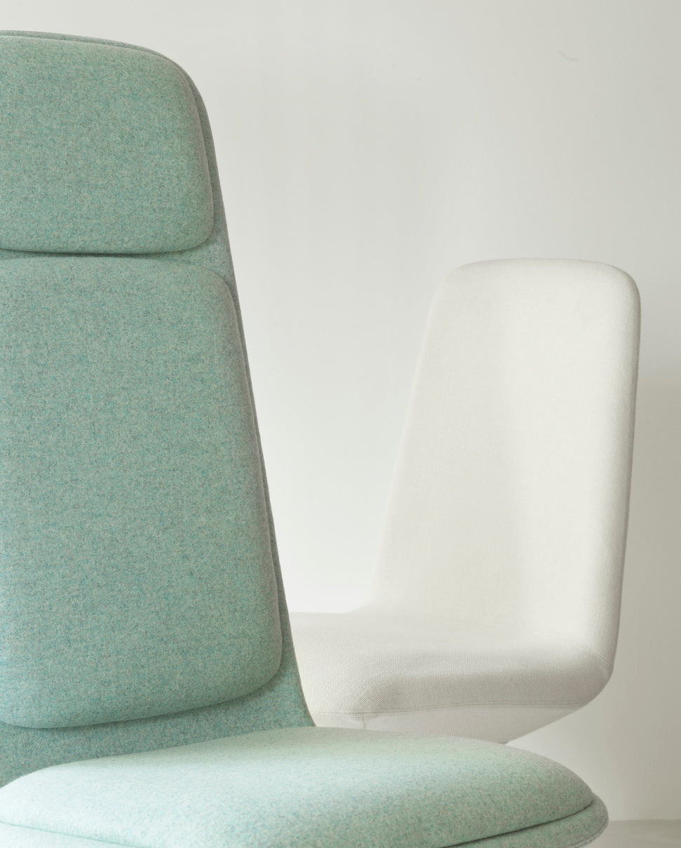 Office chair upholstered off High 5W with aluminum base
