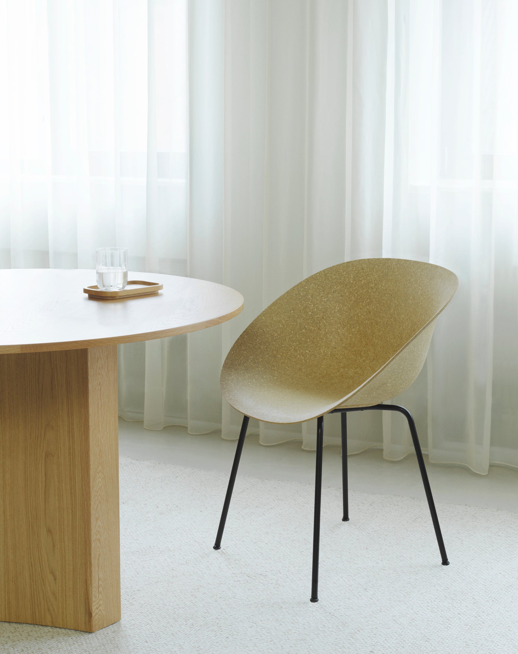 Armchair Mat Chair Beige with a cream base