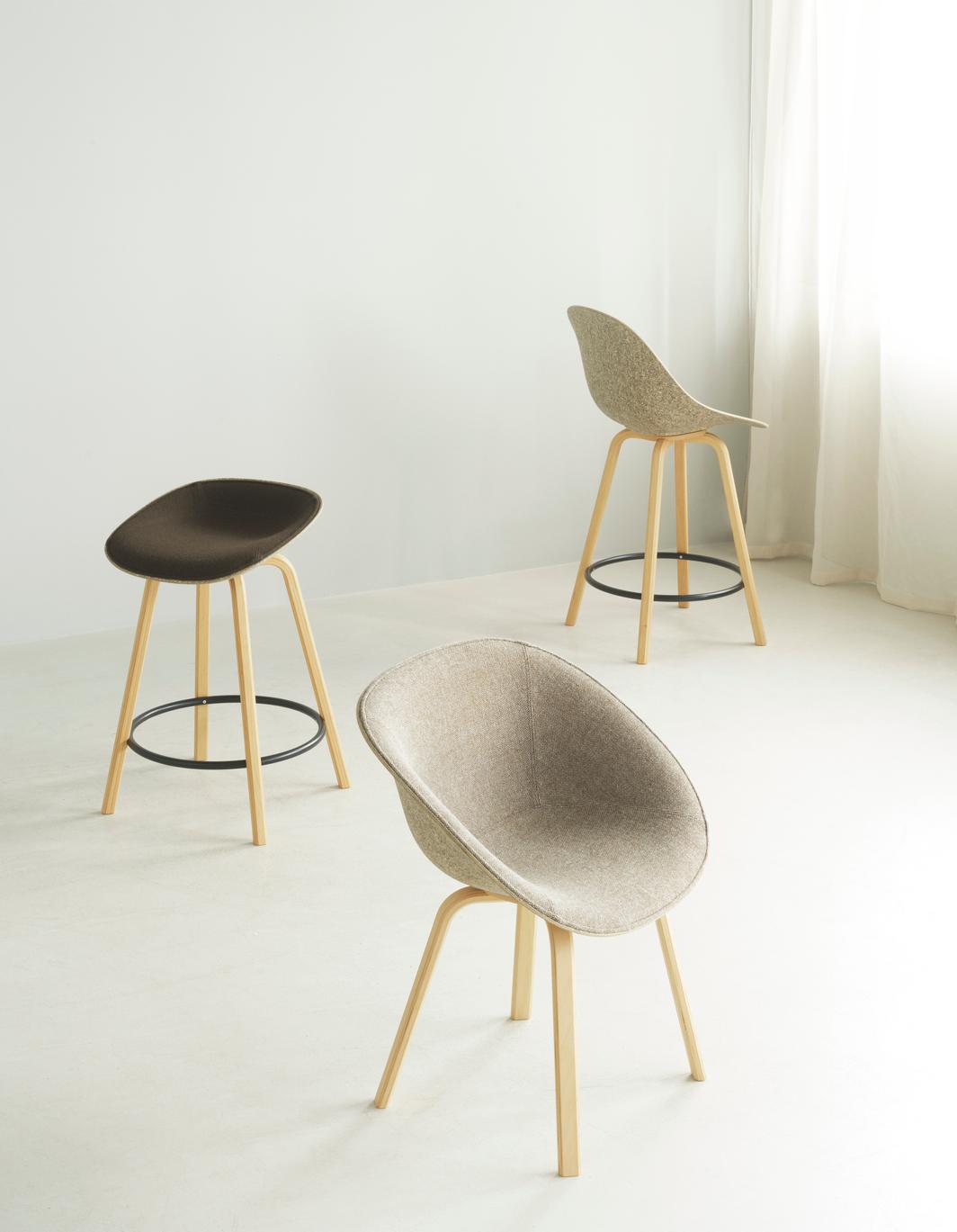 Krzesło tapicerowane MAT ARMCHAIR sklejka bukowa