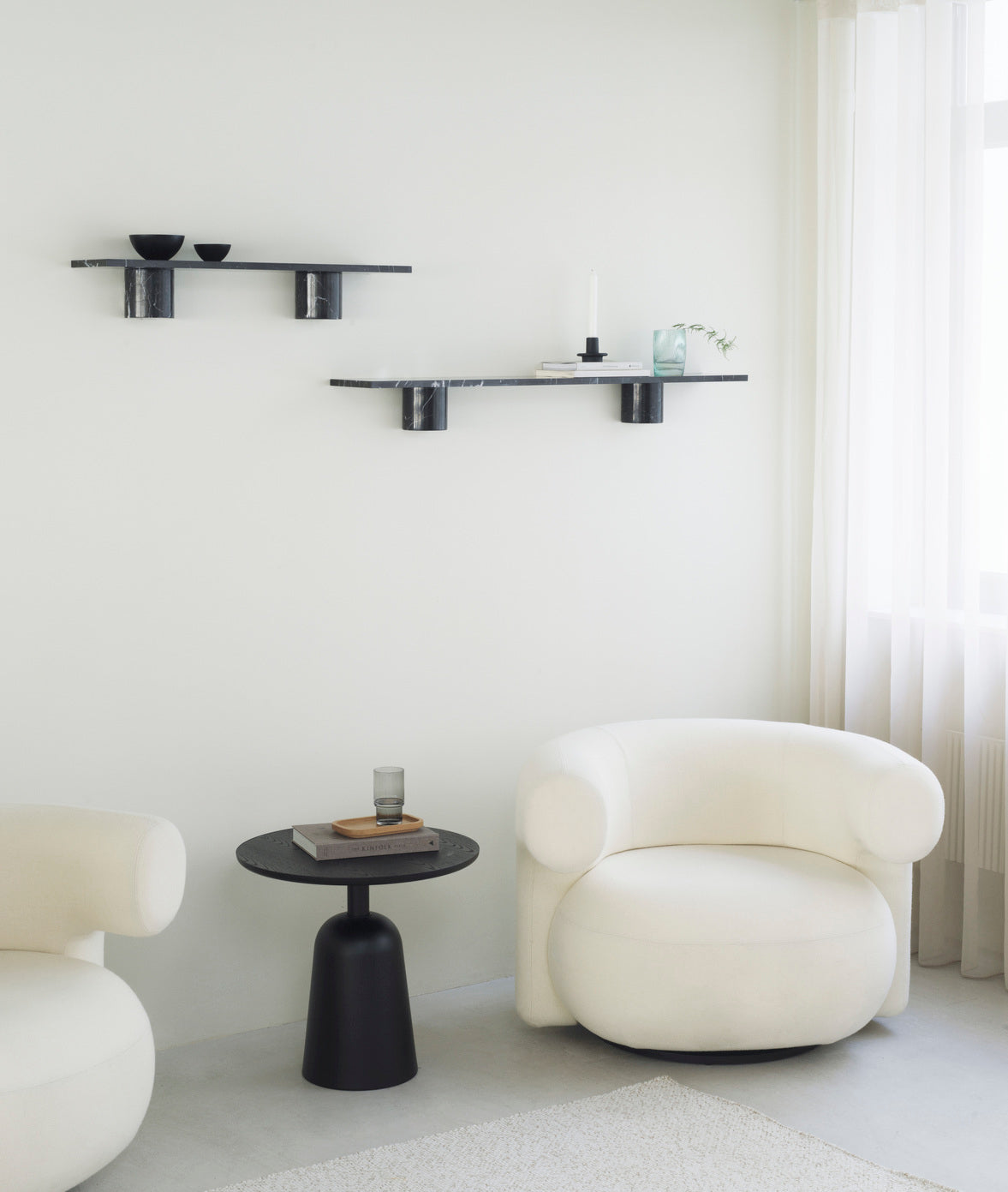 Shelf stena black marble