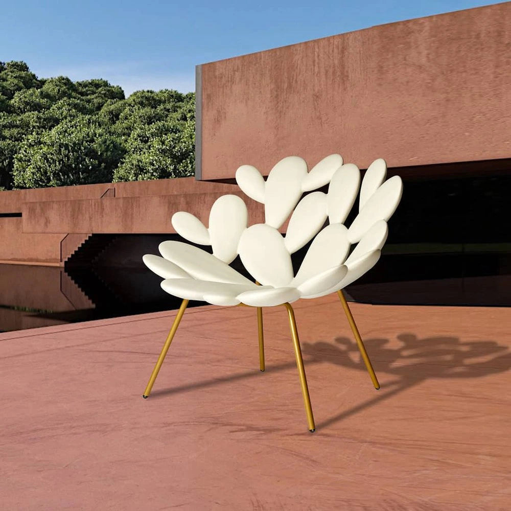 FILICUDI white garden armchair with sled base